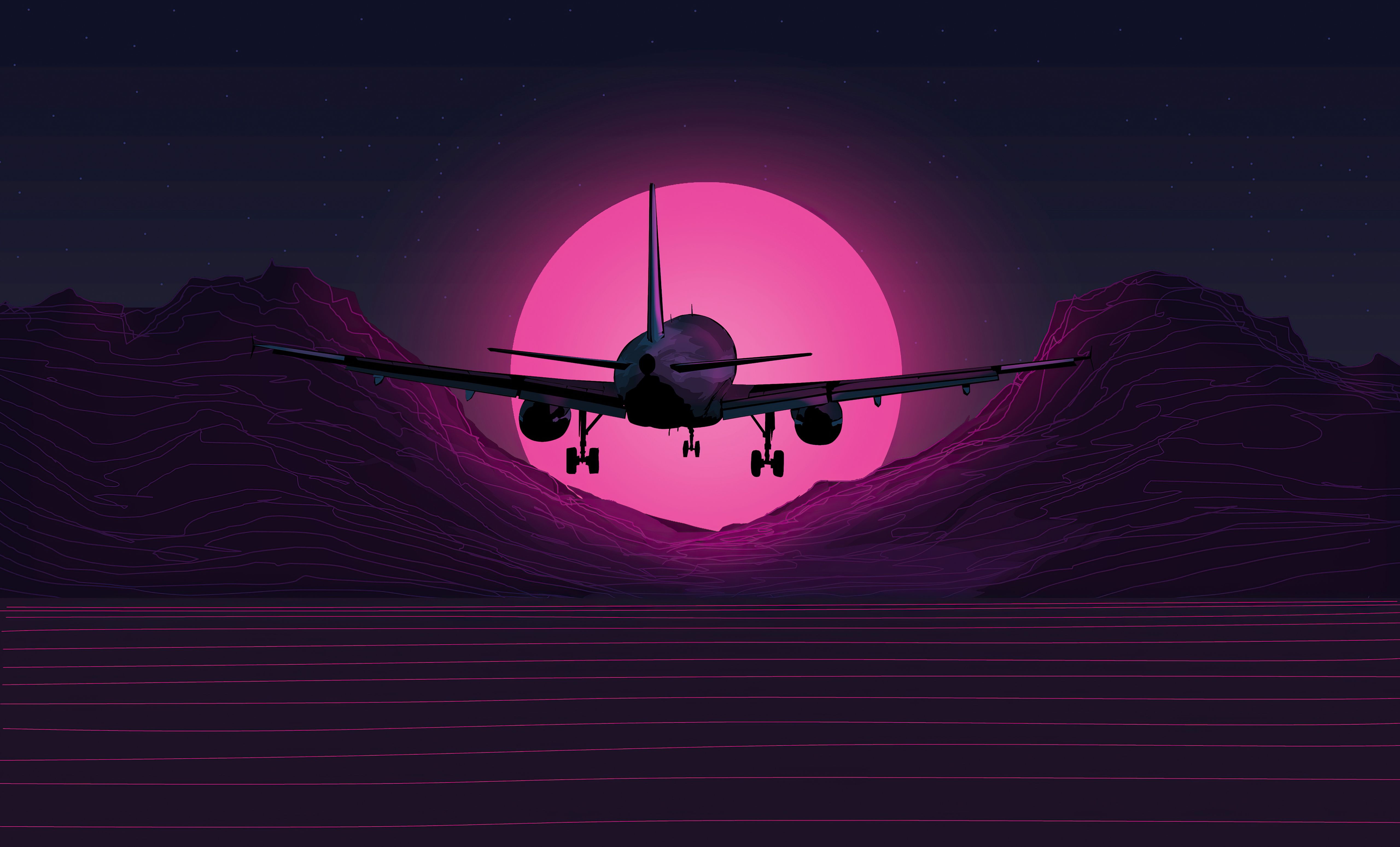 Airplane, synthwave