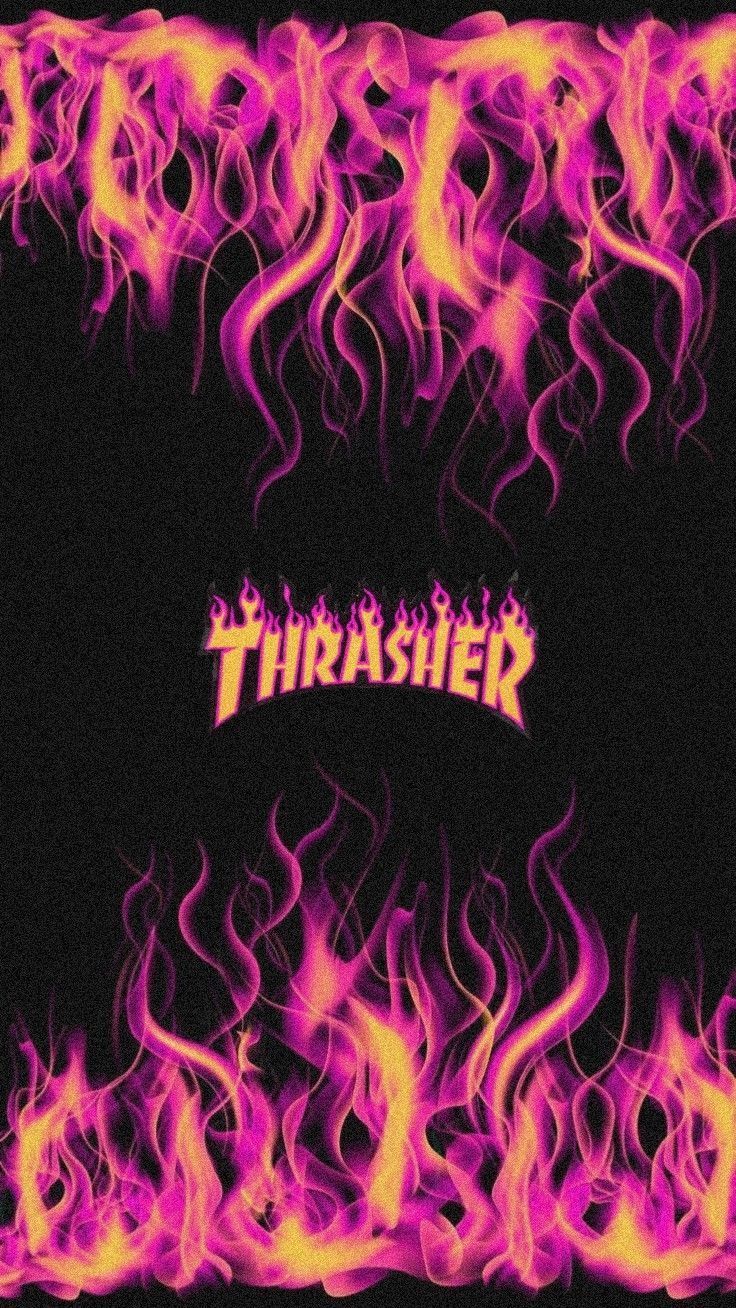 Thrasher Flame Skate Wallpaper In 2020 9D8