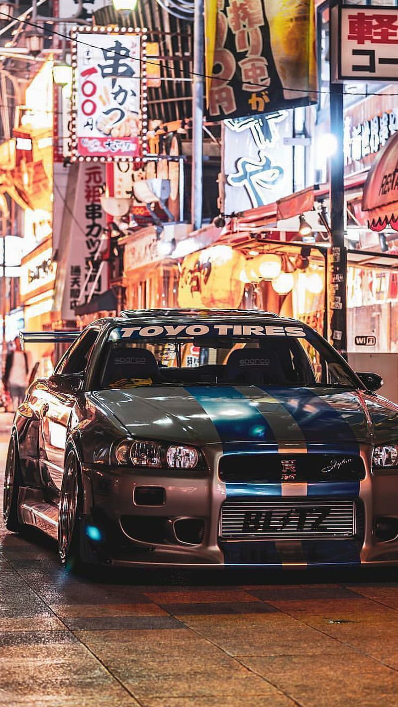 R nissan, gtr, tokyo, night, car