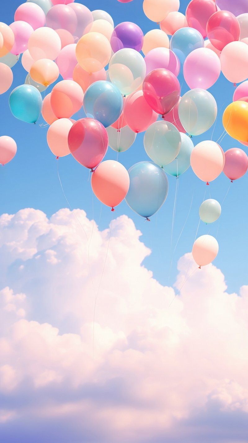 Festive Pastel Balloon Wallpaper Image