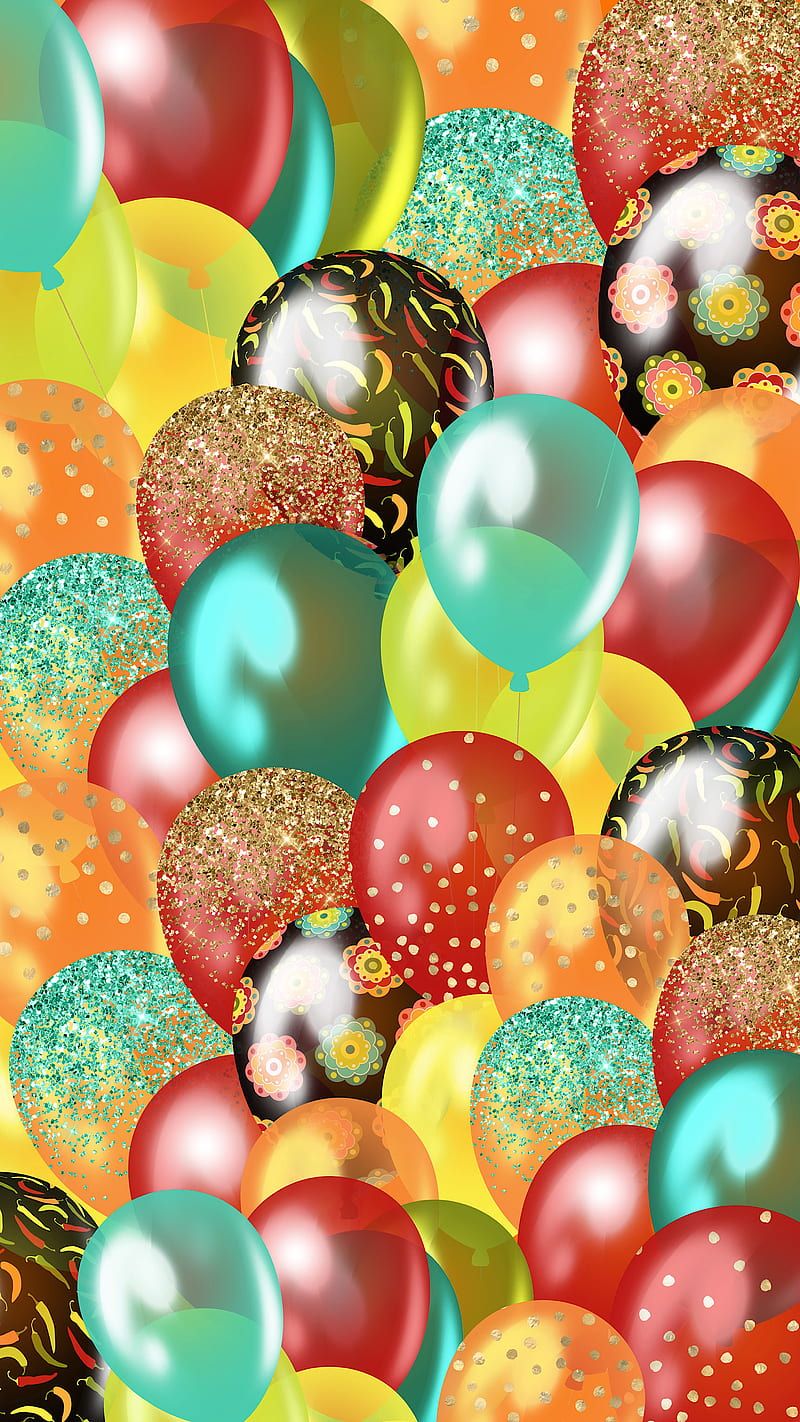 HD glitter balloons wallpaper