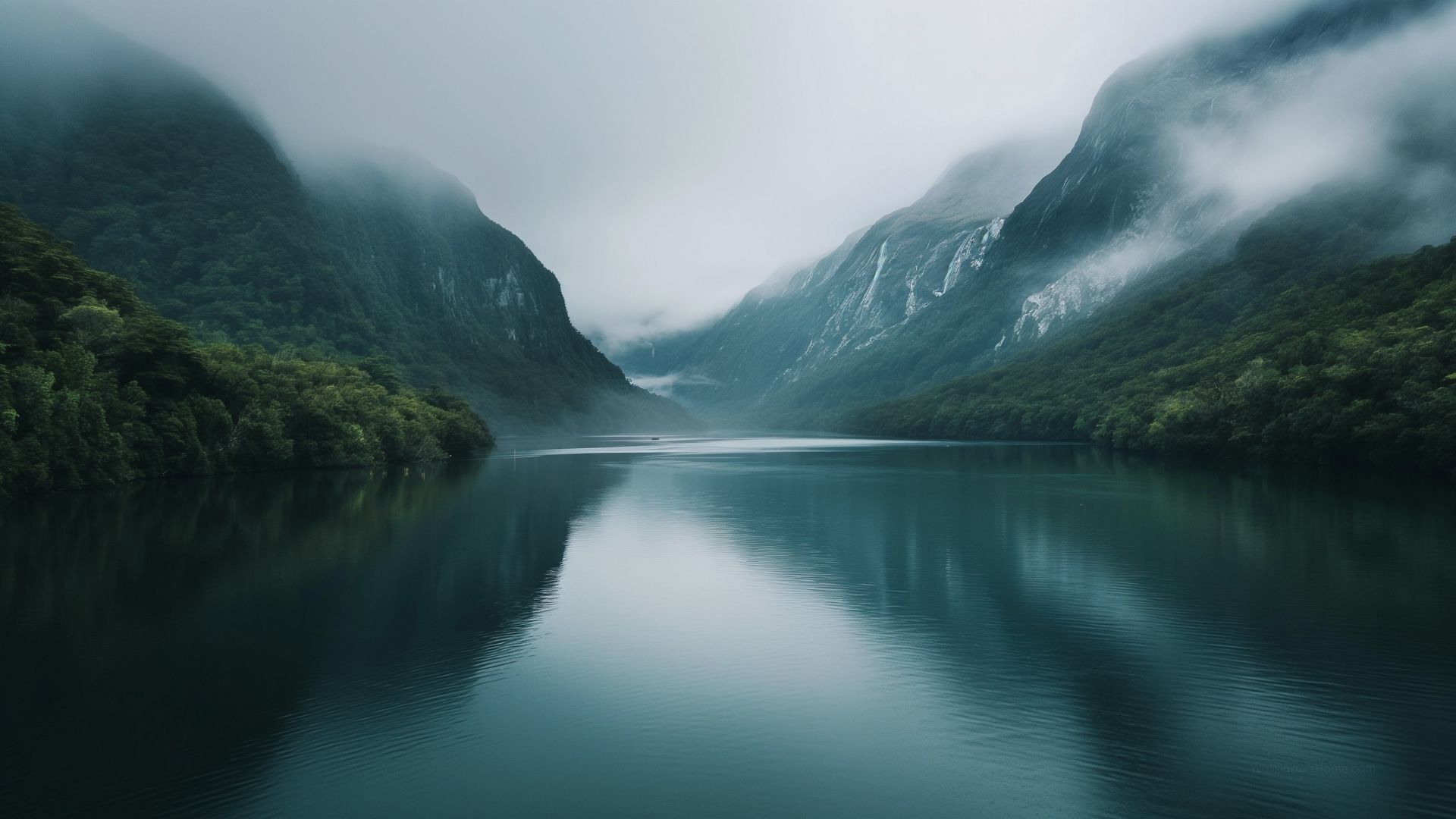 Lake, Mountains, OS