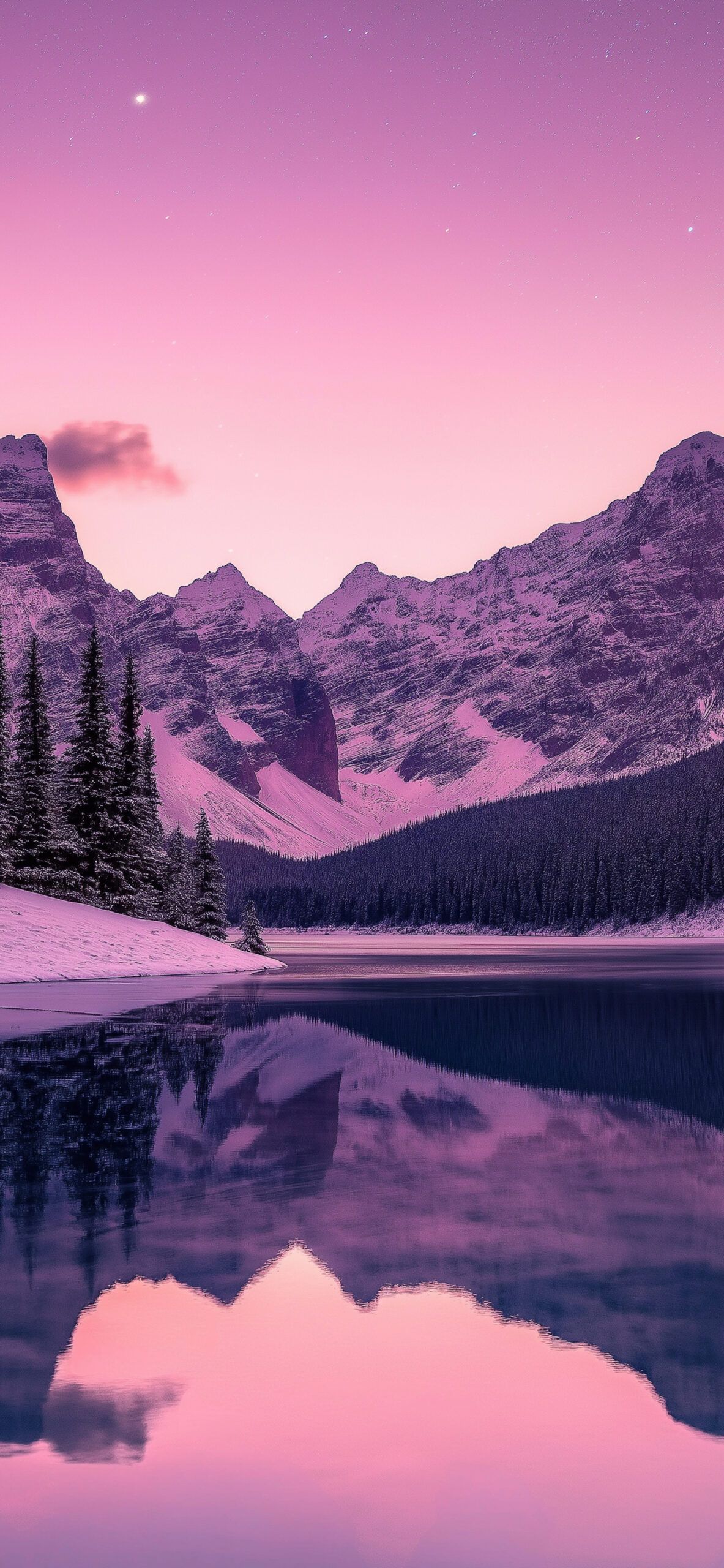 Aesthetic Purple Sky Mountain Lake