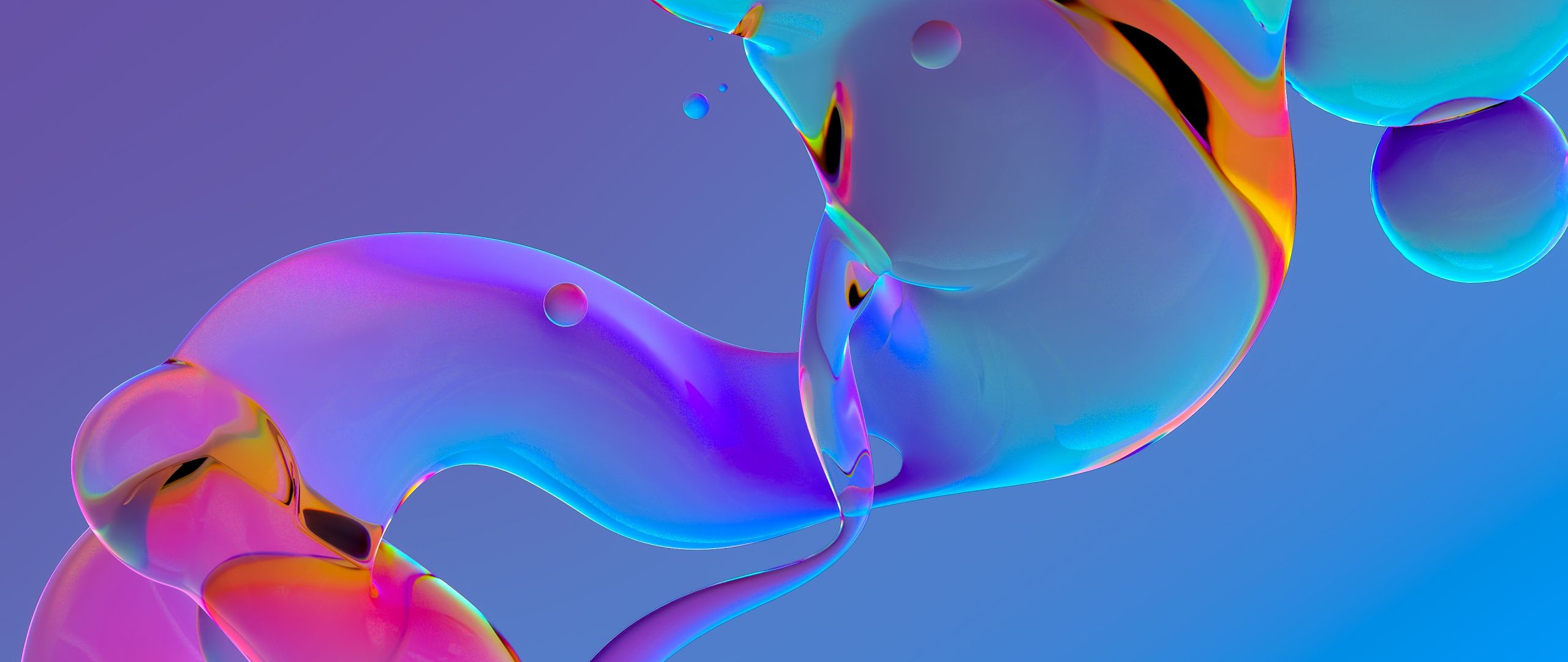 Glossy Wallpaper 4K, Aesthetic, Fluidic