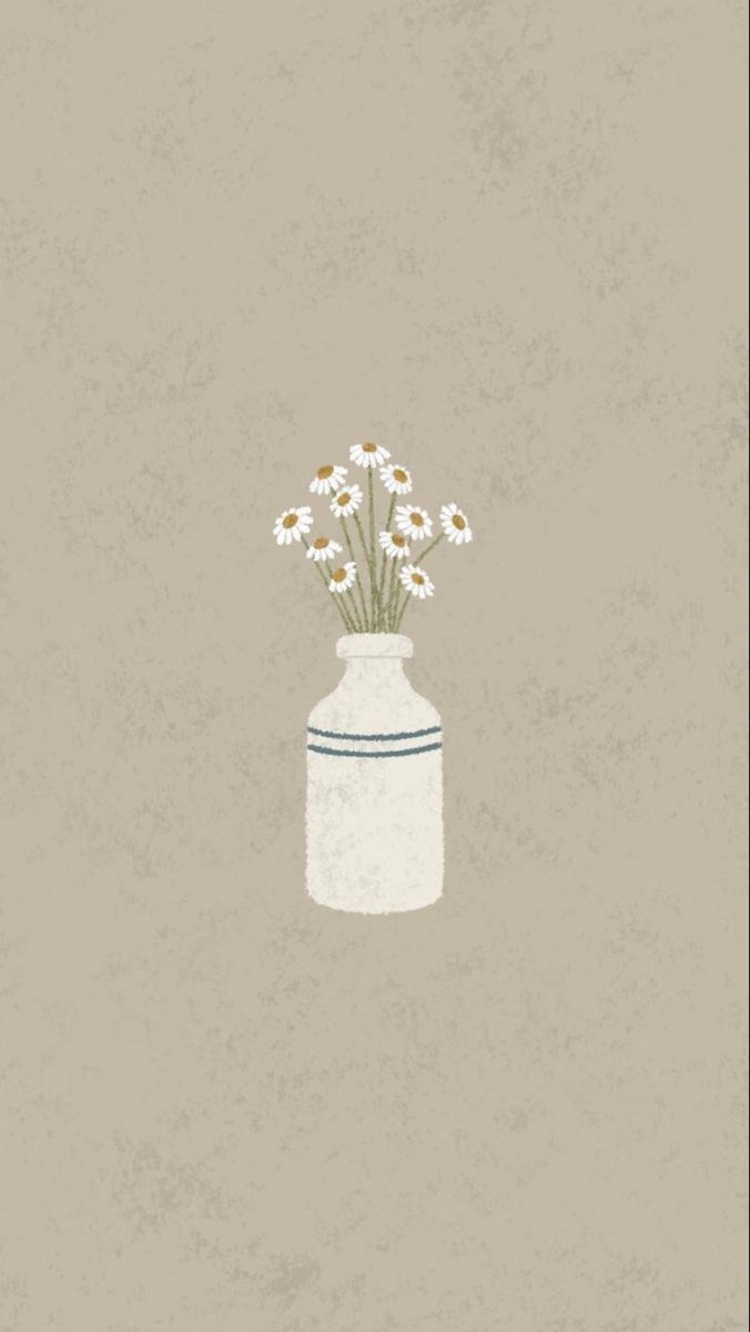 Aesthetic Flower Illustration Vase