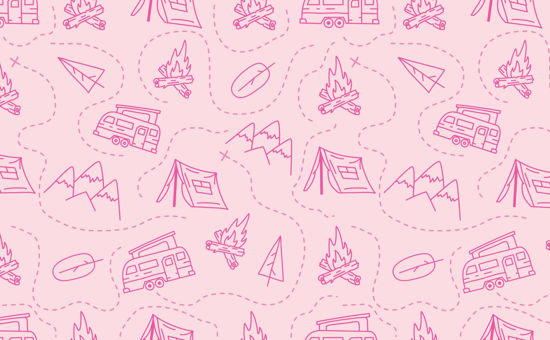 Camping, cute pink