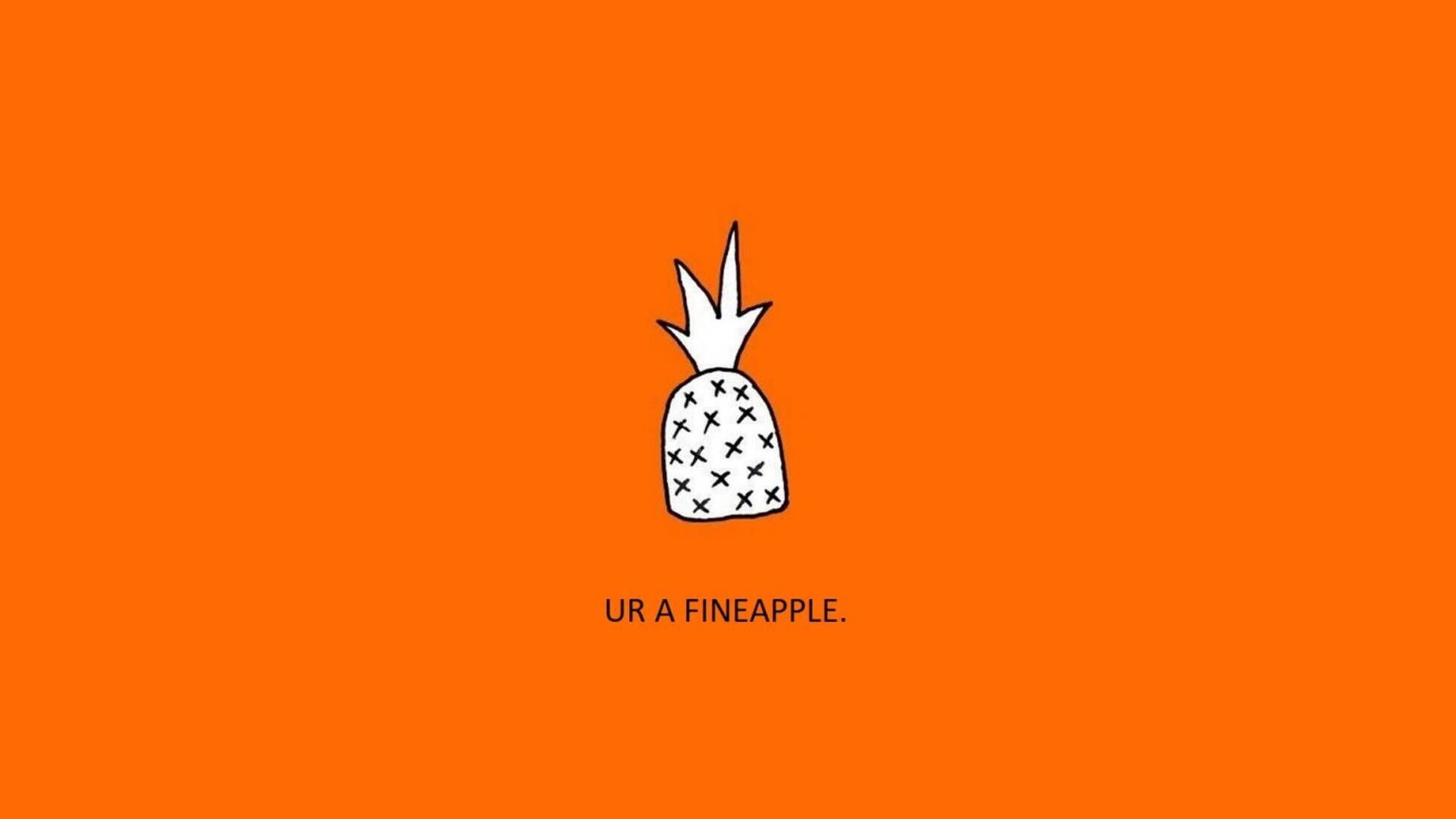 Download Minimalist Pineapple Orange Aesthetic Wallpaper