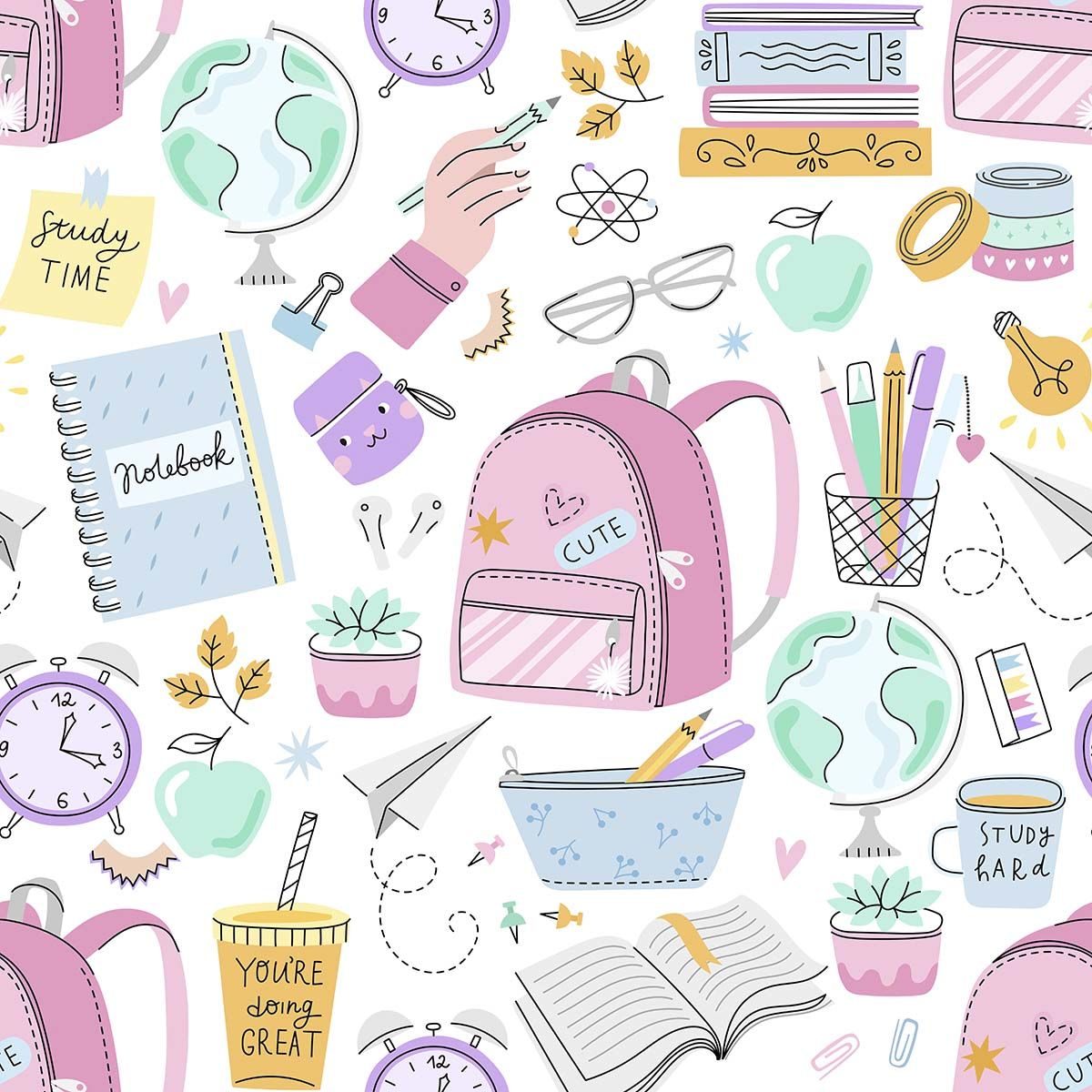 School Time Kids Room Wallpaper