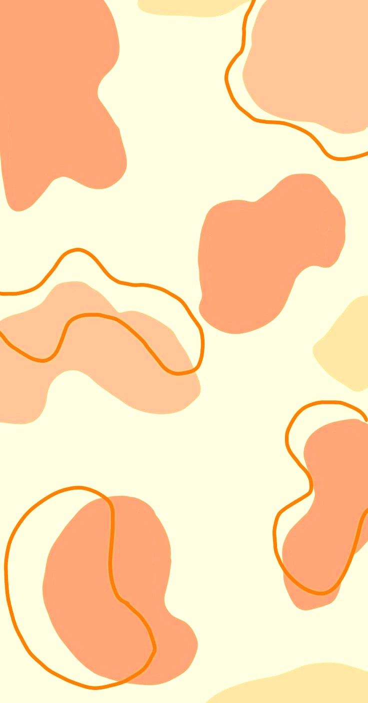 A pattern of orange and yellow shapes - Orange, pastel orange