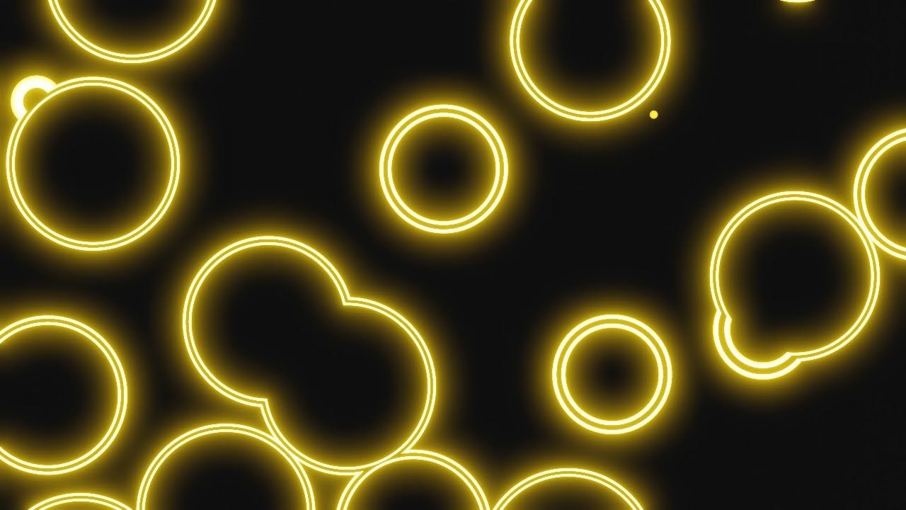 Abstract Circle Neon Yellow Background