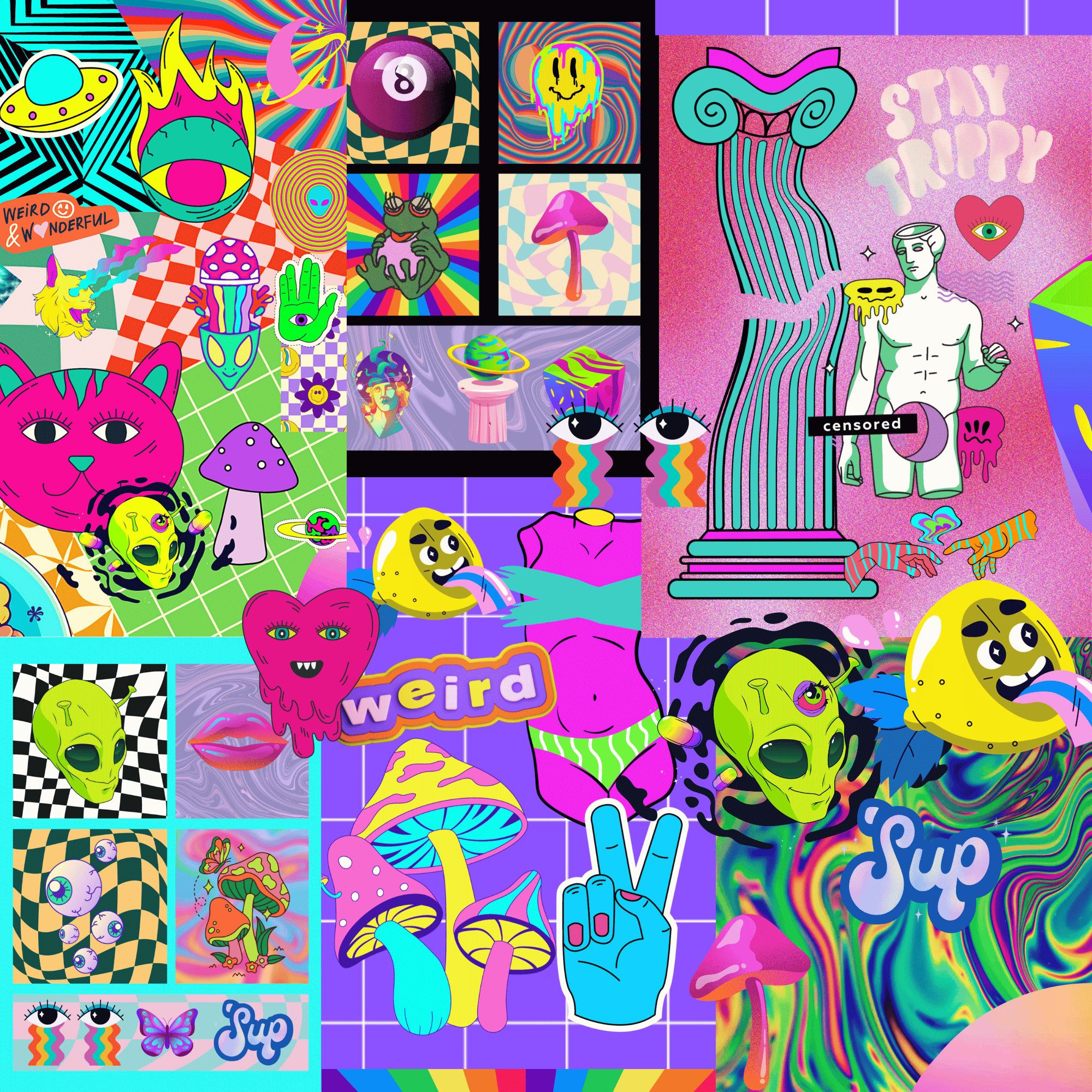 Weirdcore Background, Digital Prints