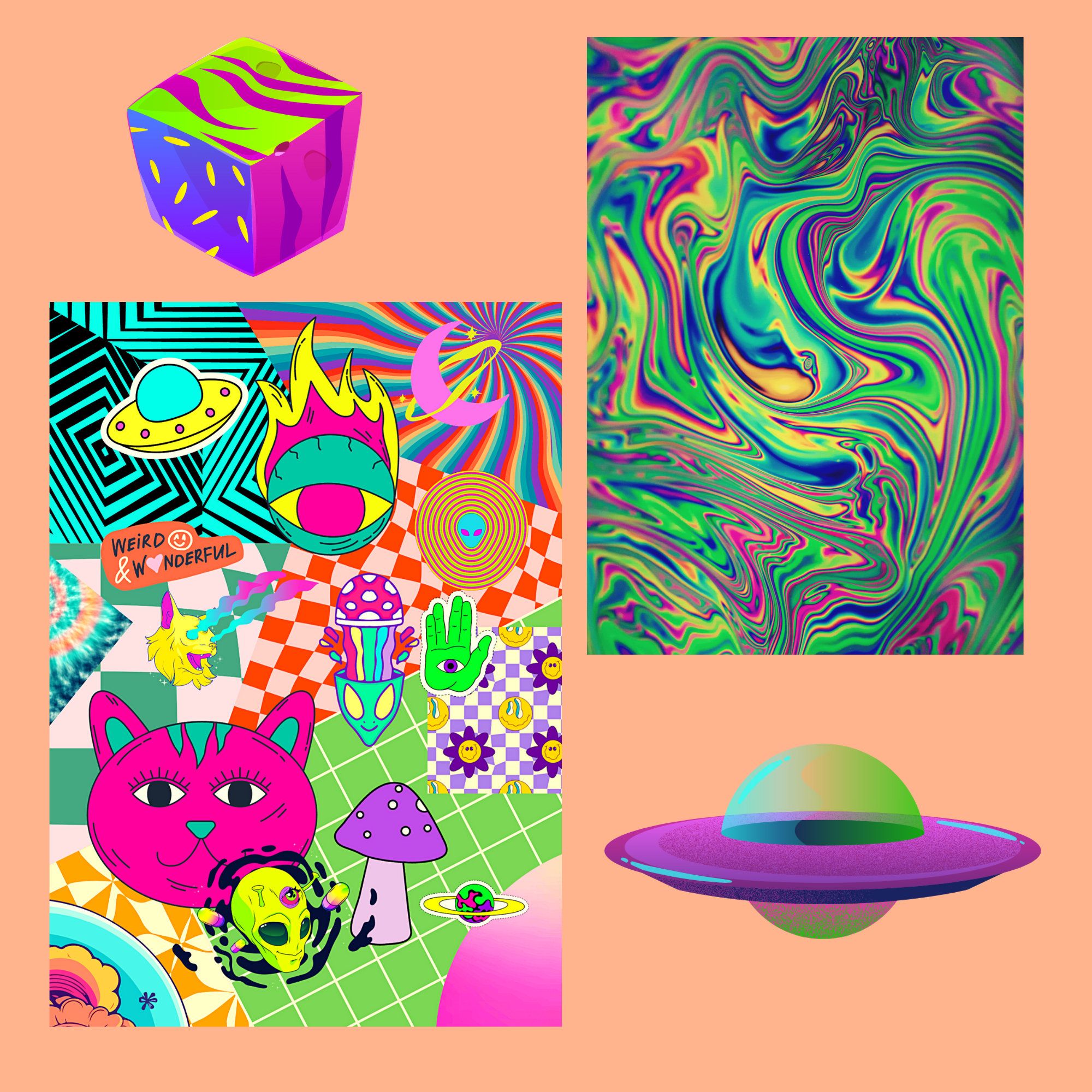 Weirdcore Background, Digital Prints