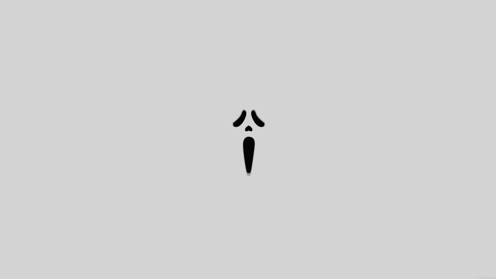 Scream White Minimal Cute Art