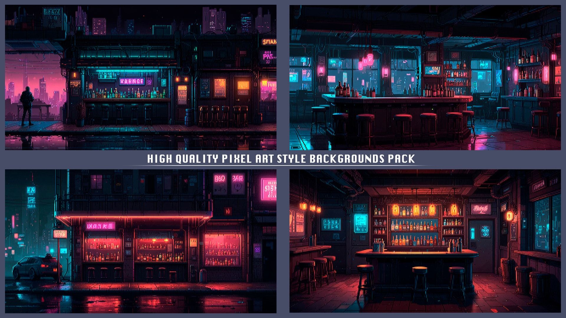 CYBERPUNK PIXEL ART BACKGROUNDS