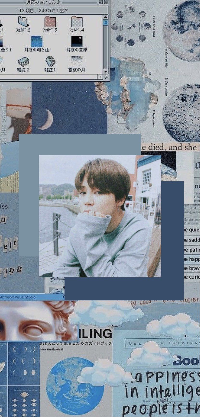 park jimin blue aesthetic wallpaper