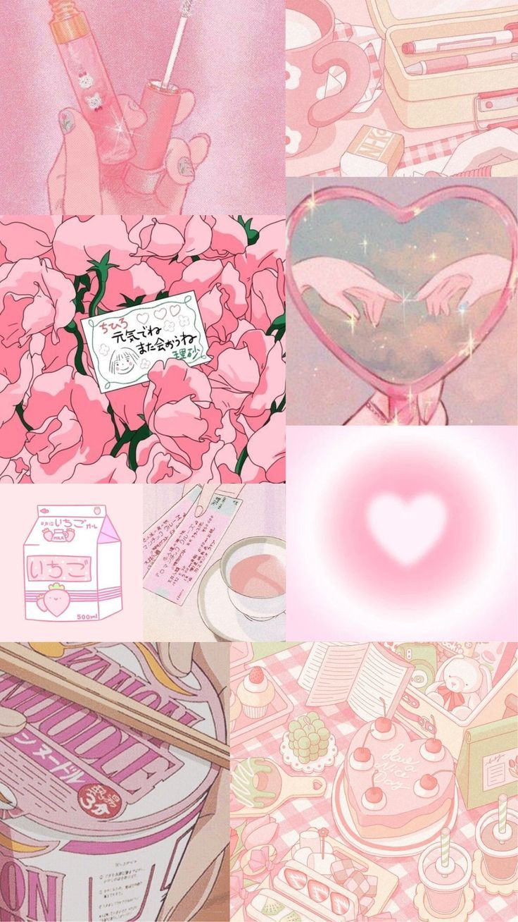 kawaii wallpaper idea pink theme