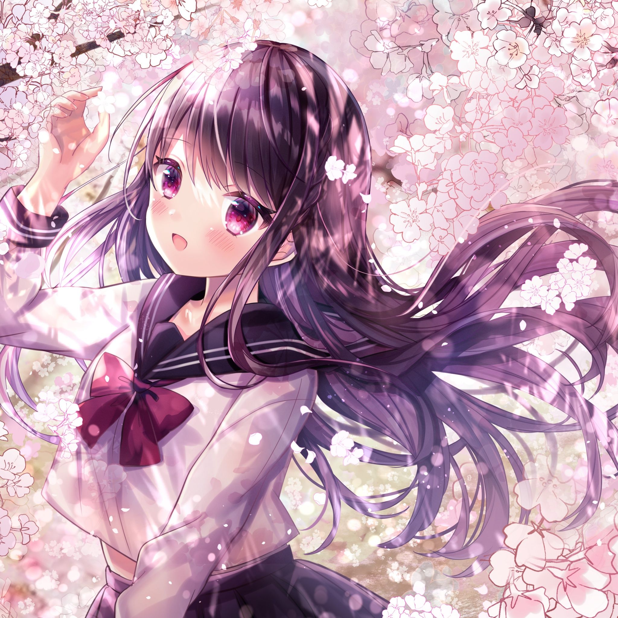 Anime girl Wallpaper 4K, Girly, Pink