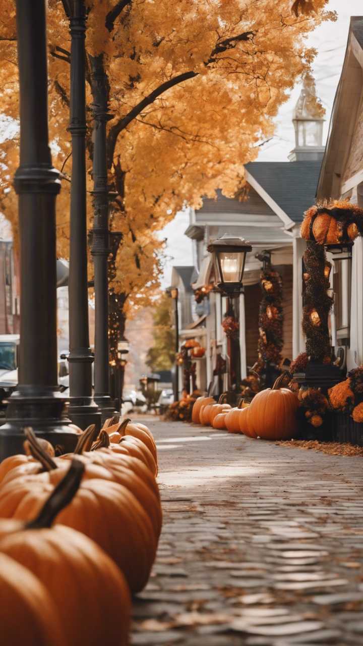 fall aesthetic with pumpkins, hay bales