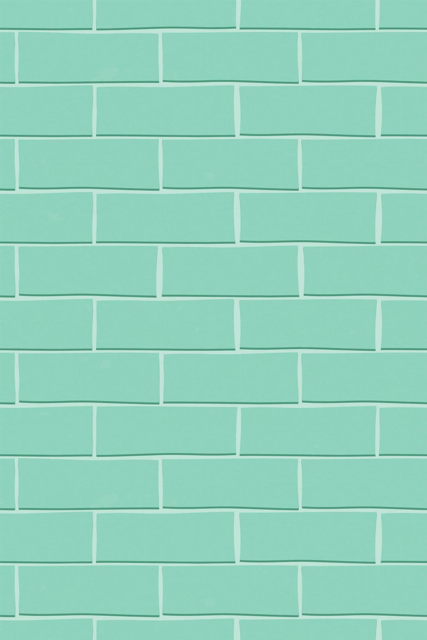 Turquoise Brick Aesthetic Peel