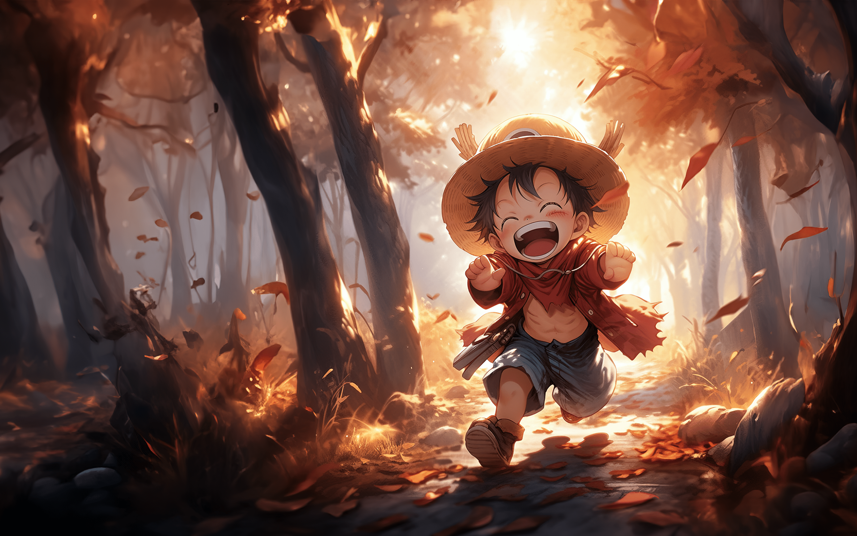 Chibi Luffy Wallpaper 4K, One Piece