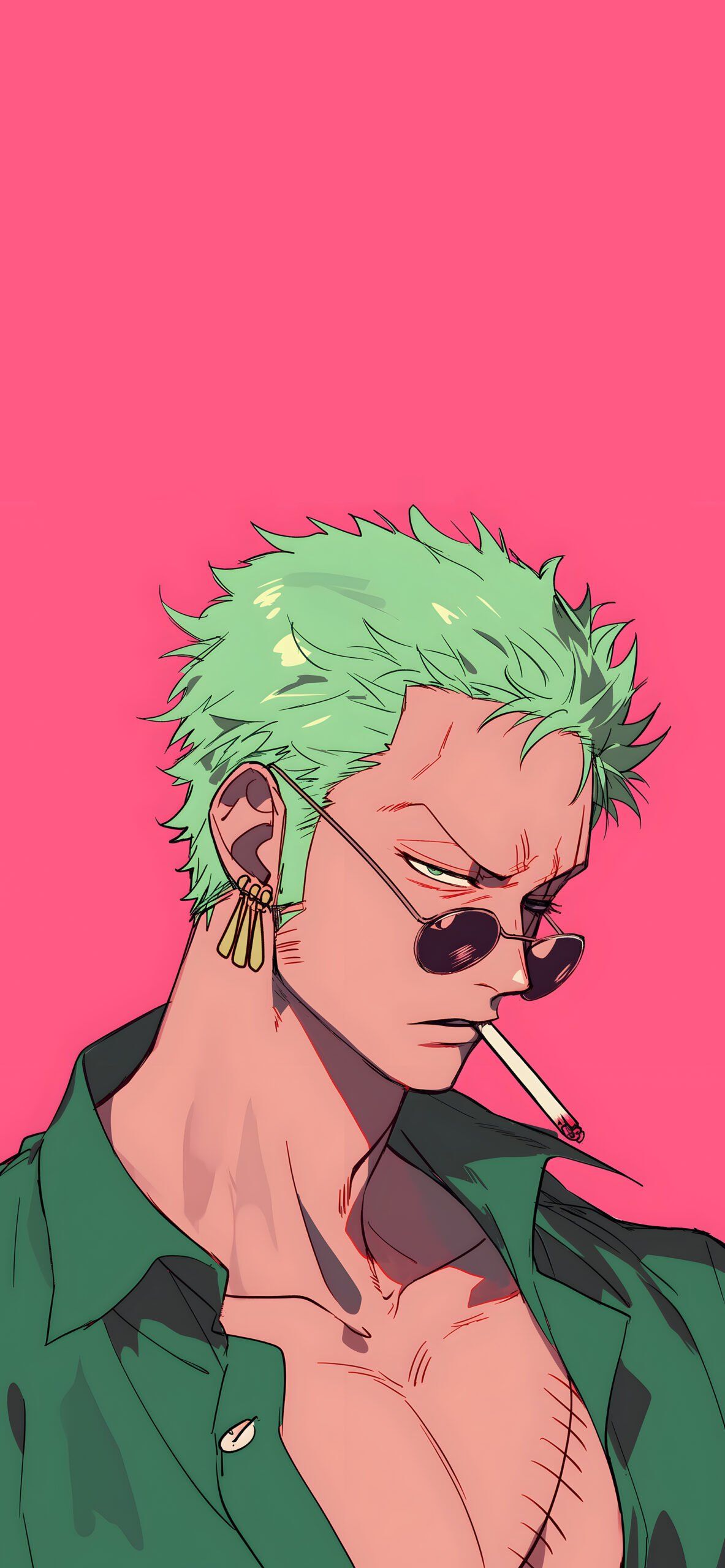 Zoro One Piece Aesthetic Pink Wallpaper