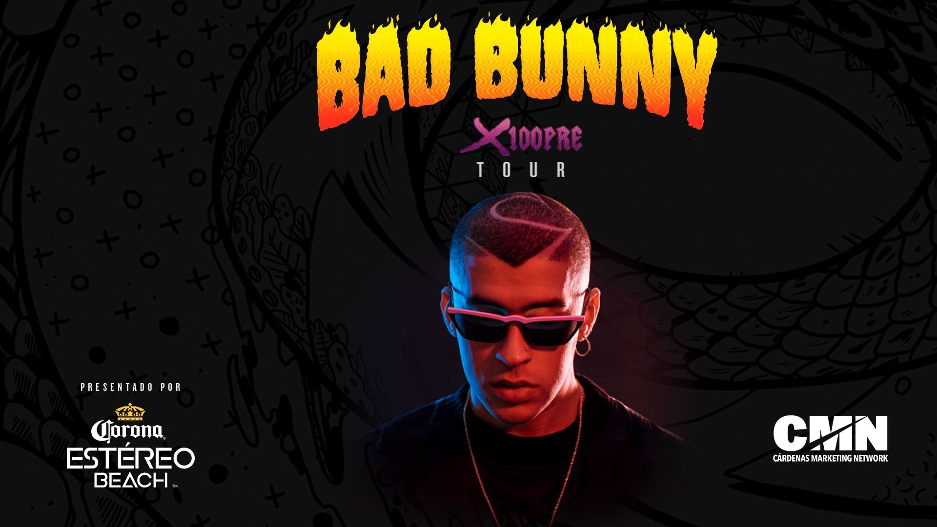 Bad Bunny Aesthetic Is Wearing Black Tshirt With Colorful Words Background HD Music Wallpaper