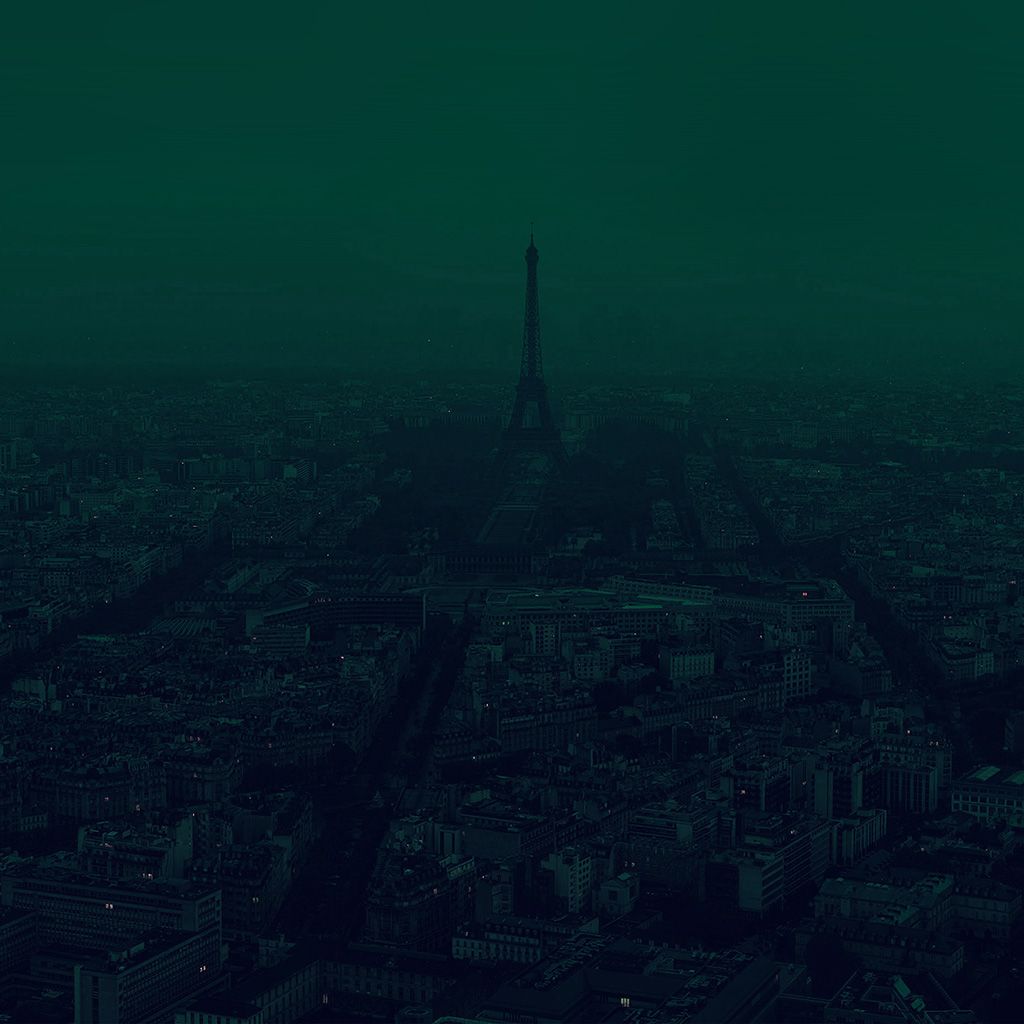 Paris Dark Green City Illustration Art