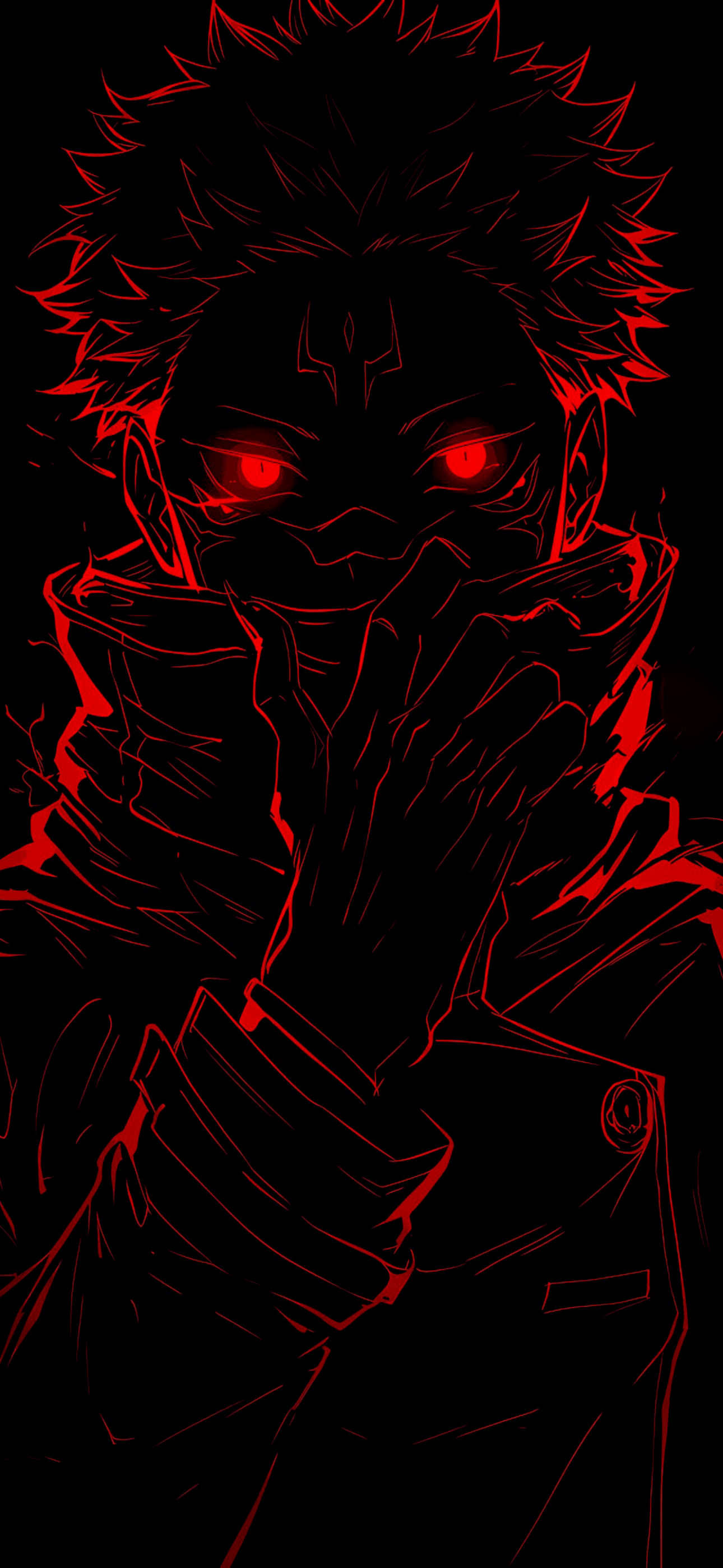 Sukuna Wallpaper 4K, Red aesthetic