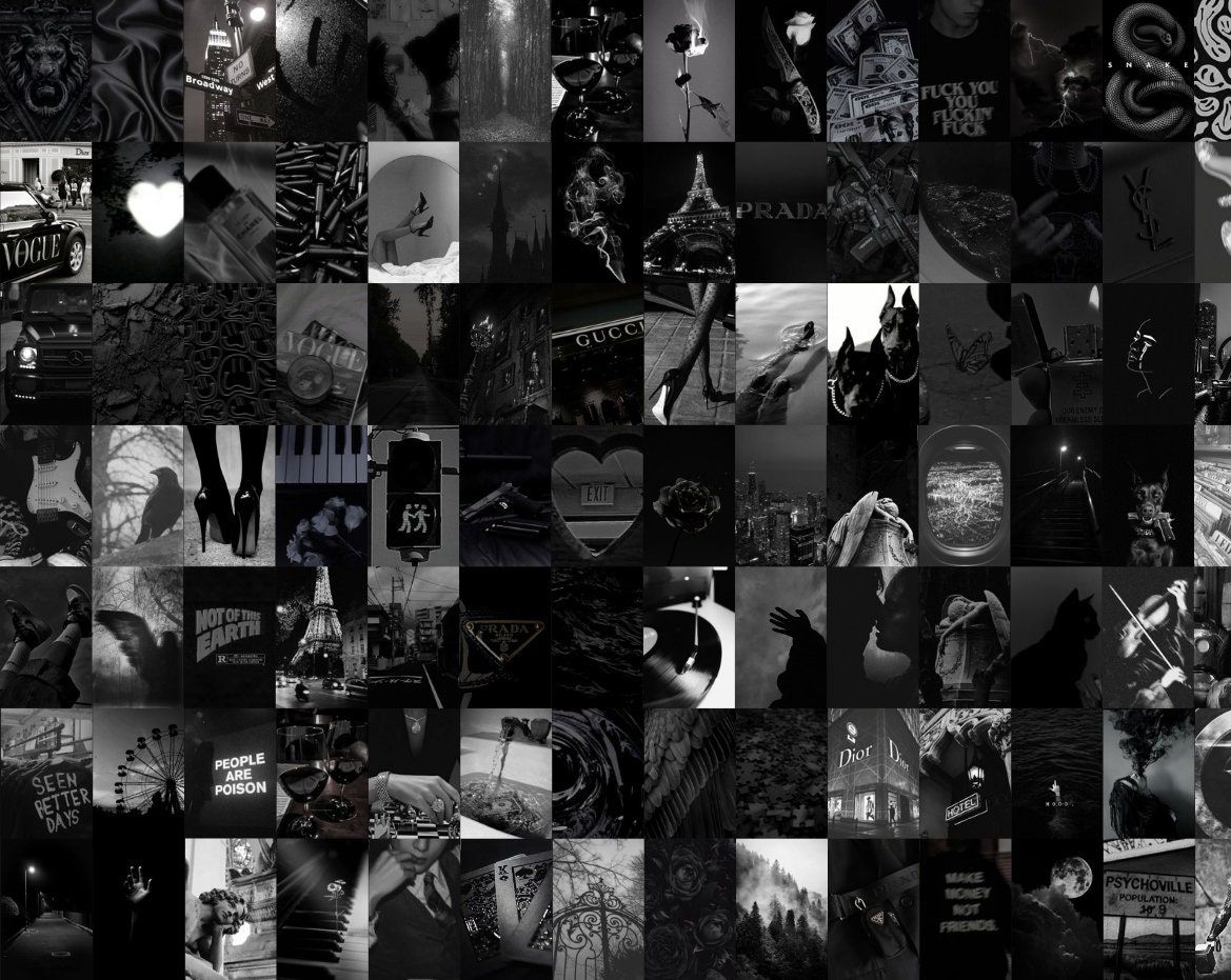 Black Wall Collage Kit, Black Wall