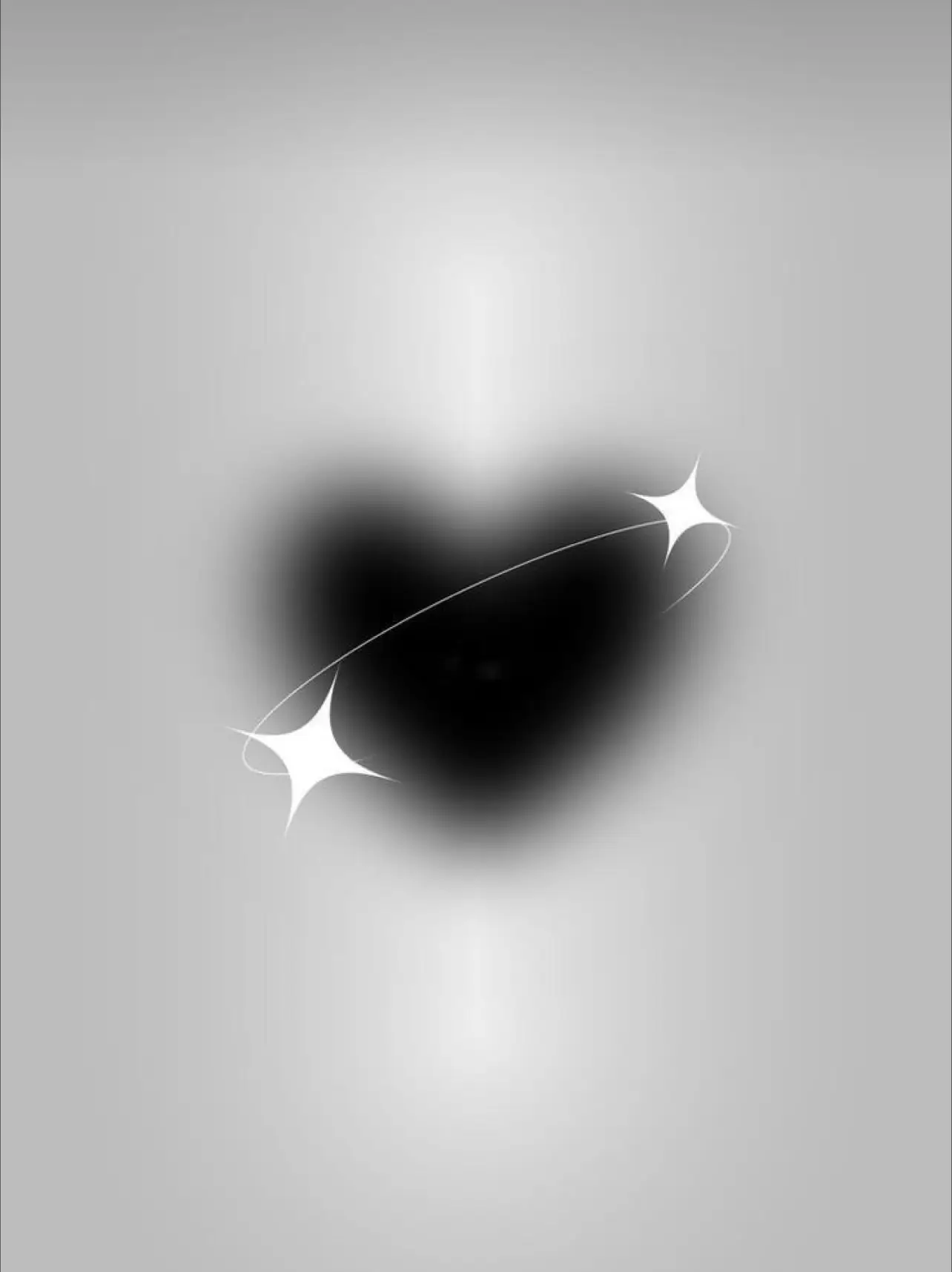 black aesthetic blurred heart wallpaper