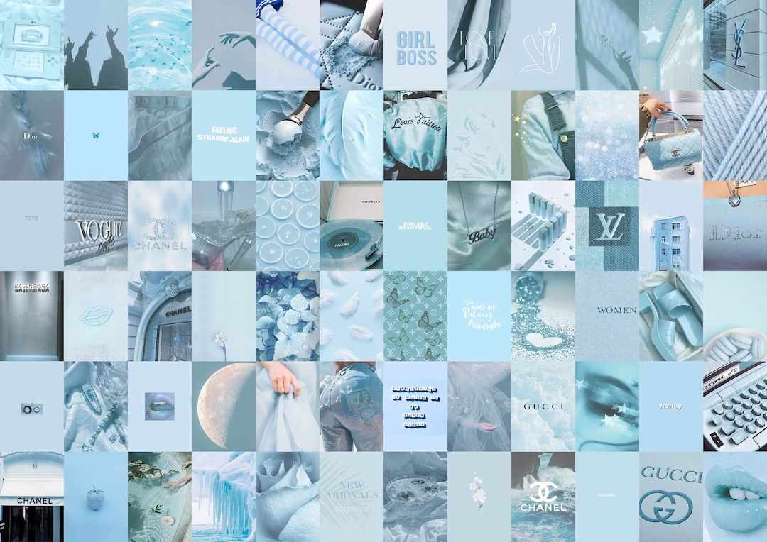 Light Blue Aesthetic Photo Collage Baby