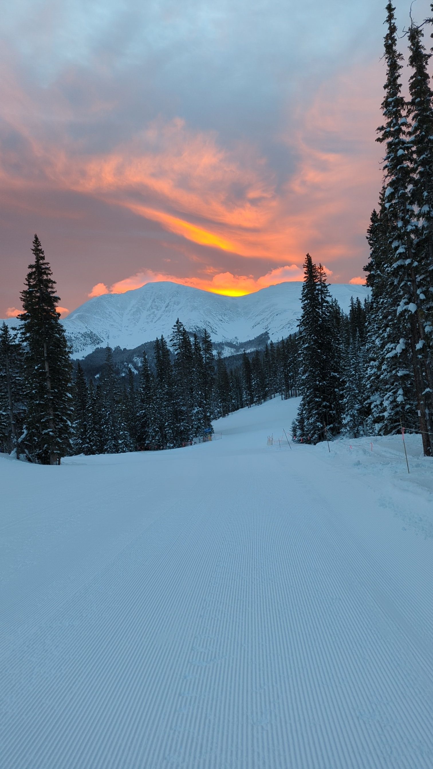 Sunrise while skinning at Winter Park