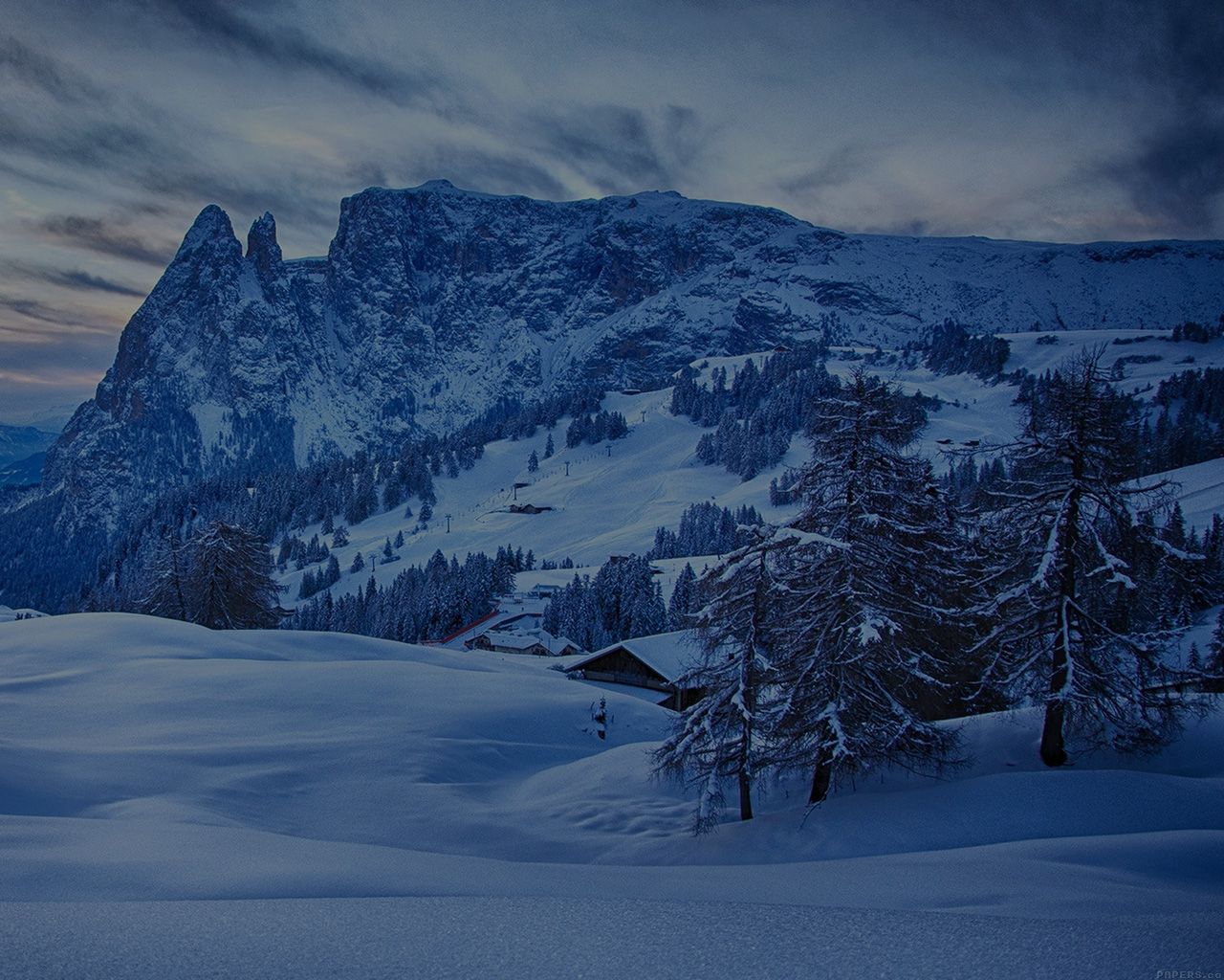 Mountain Blue Snow Winter Nature