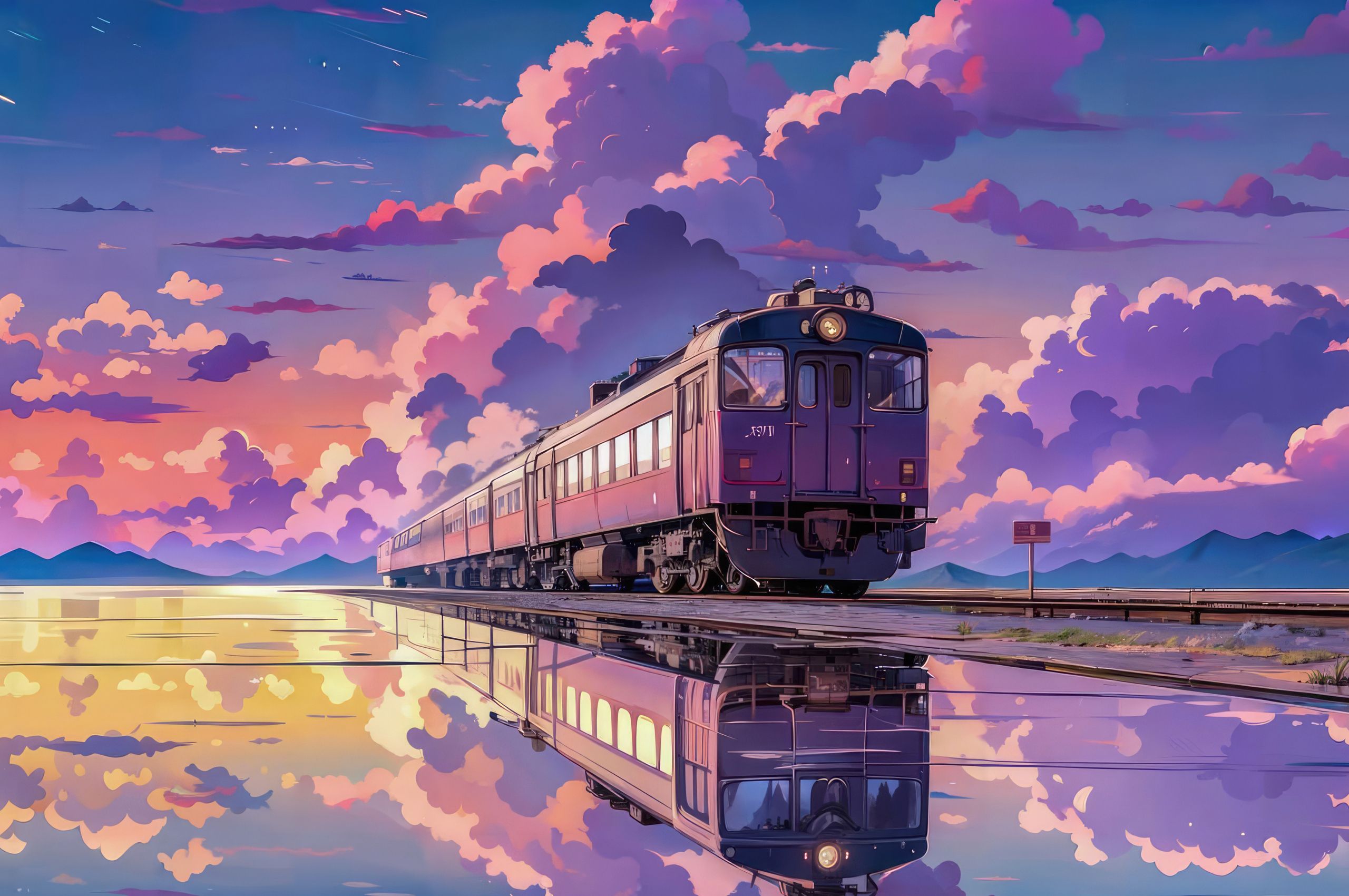 Purple Aesthetic Train