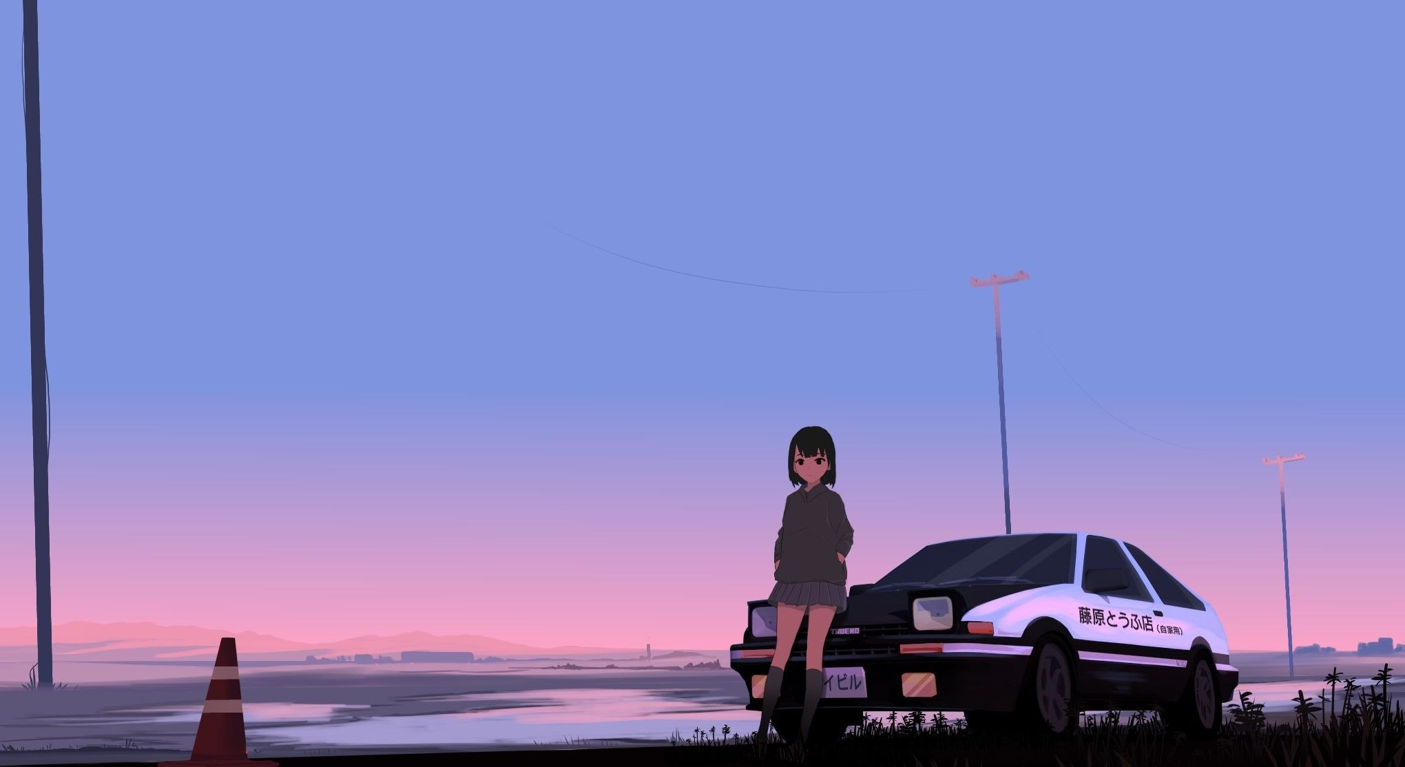 Initial D trueno anime girl Wallpaper