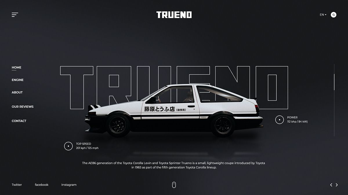 TOYOTA AE86 LANDING PAGE - Behance