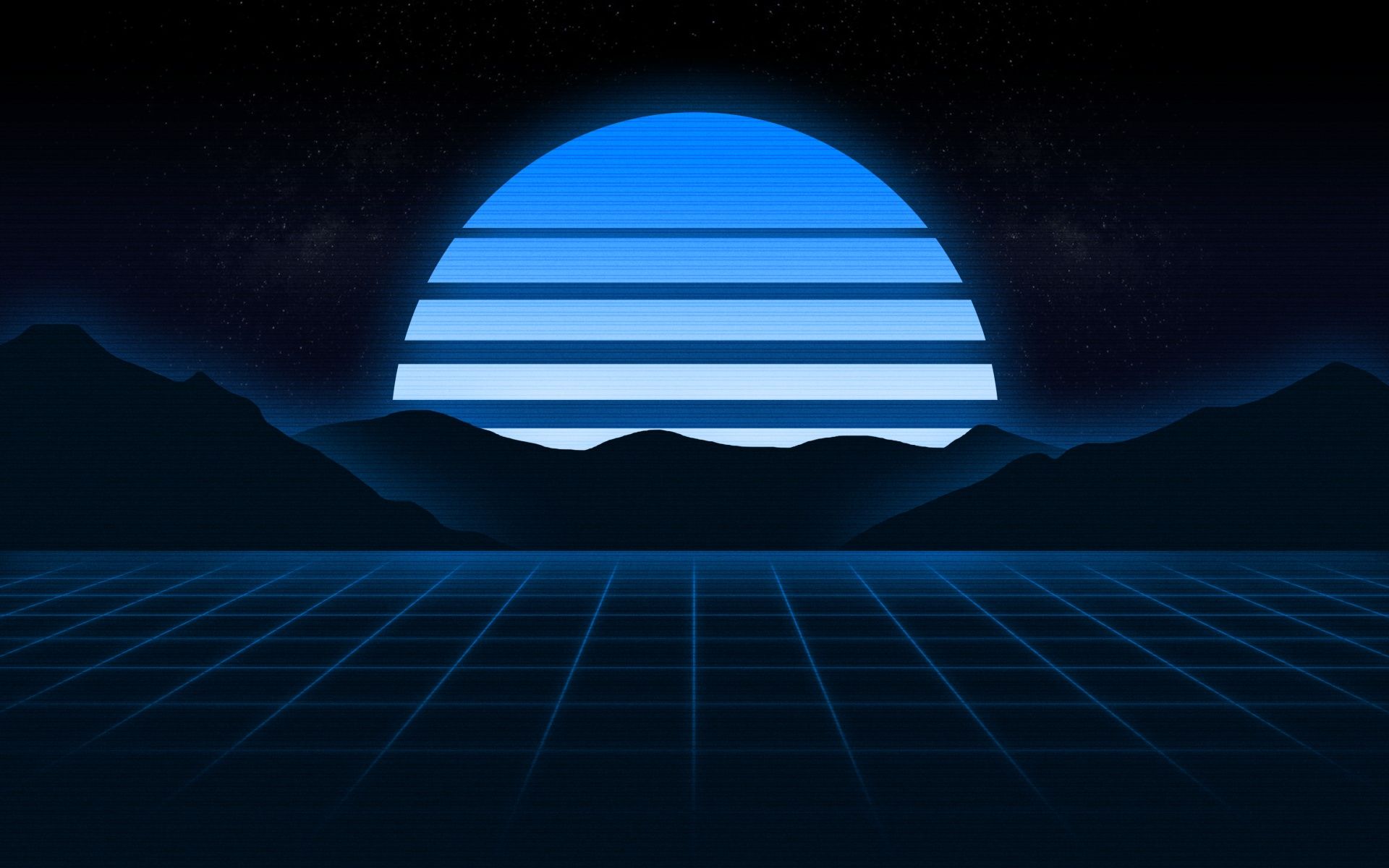 Blue aesthetic Wallpaper 4K, RetroWave