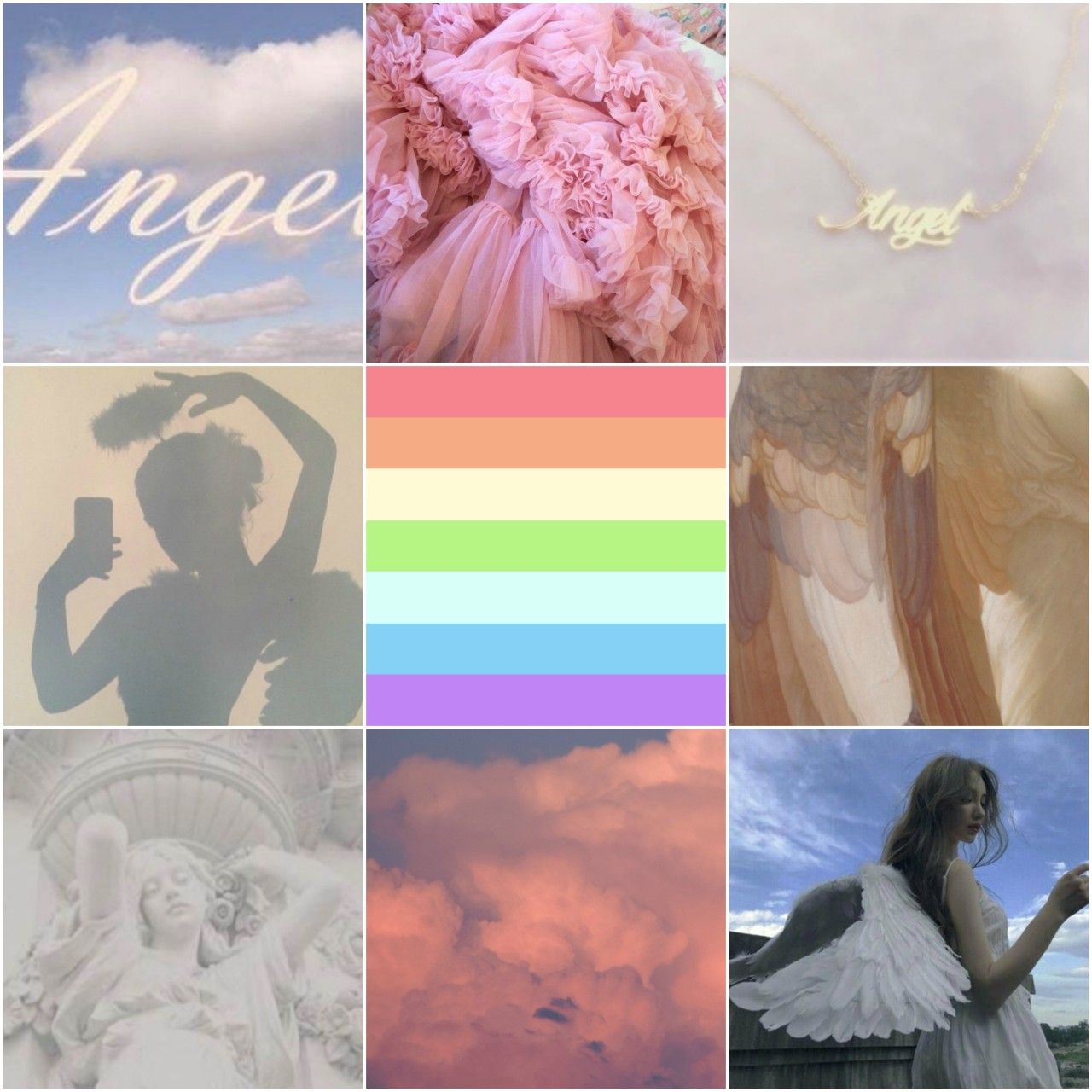 Agender gay angelcore moodboard