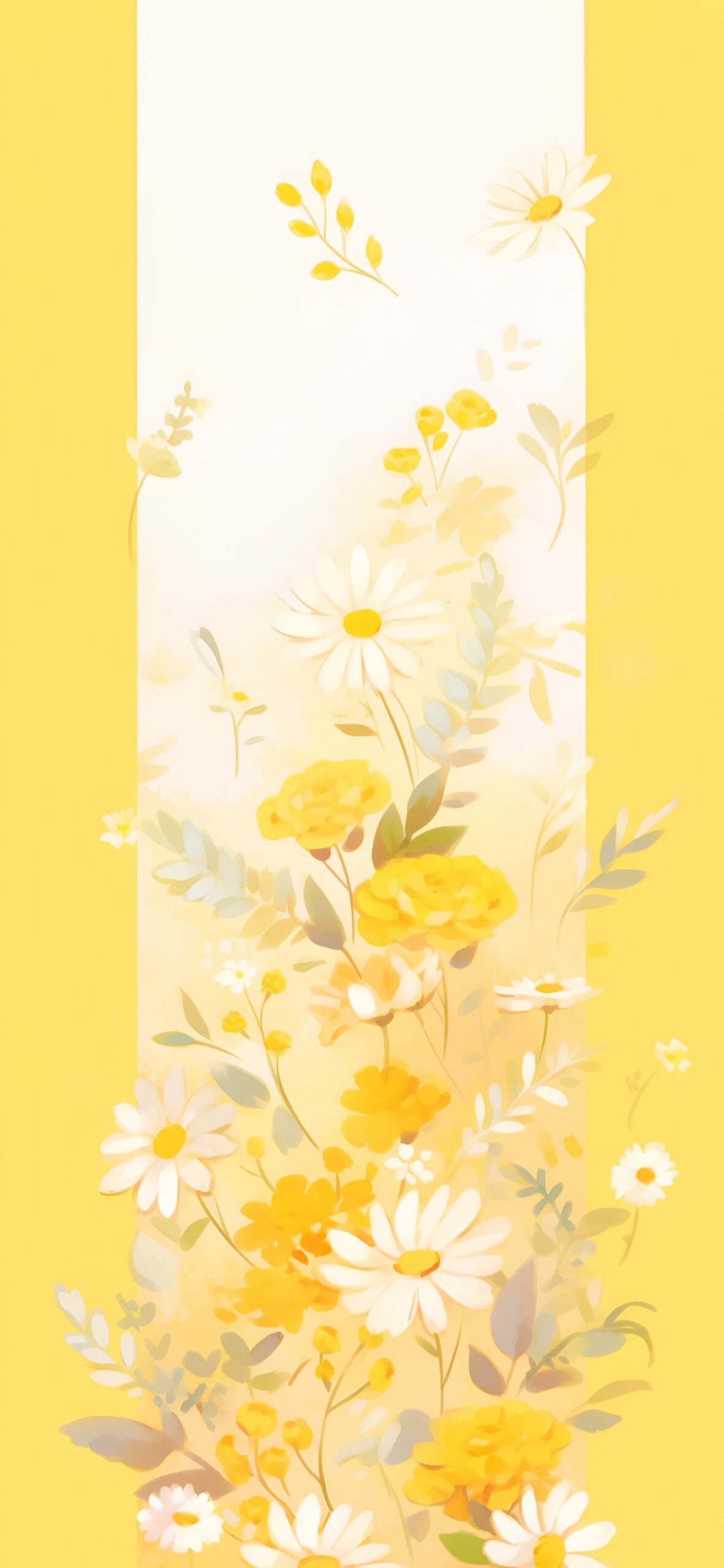 Yellow Aesthetic Watercolor Art