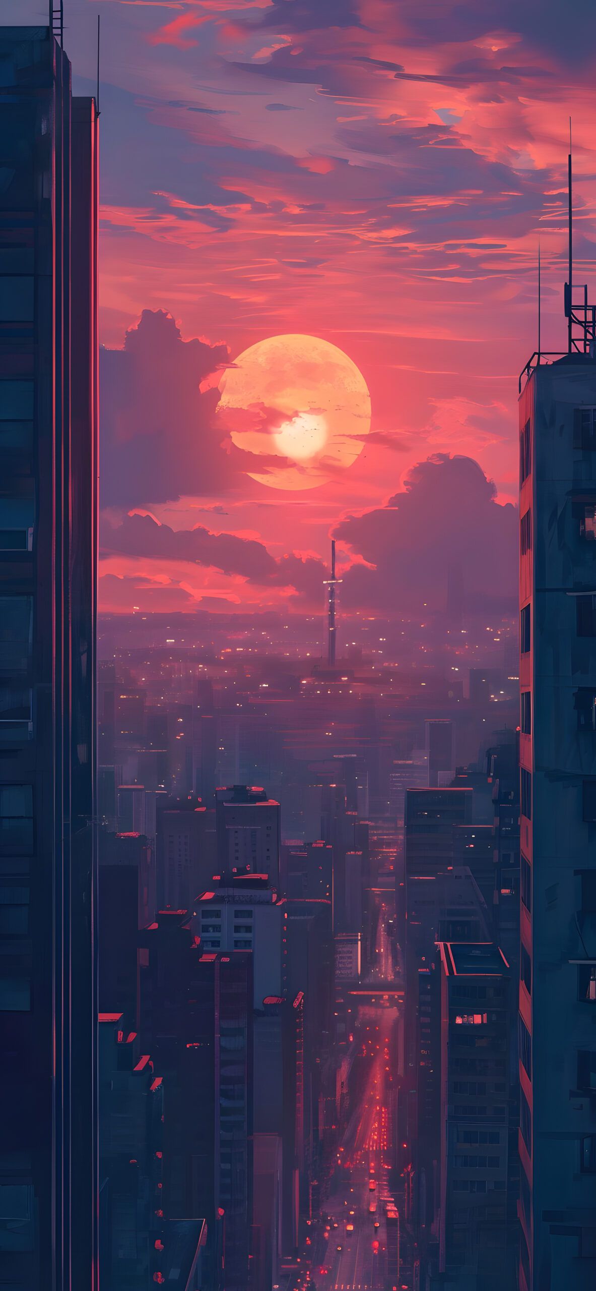 City Sunset Aesthetic Wallpaper