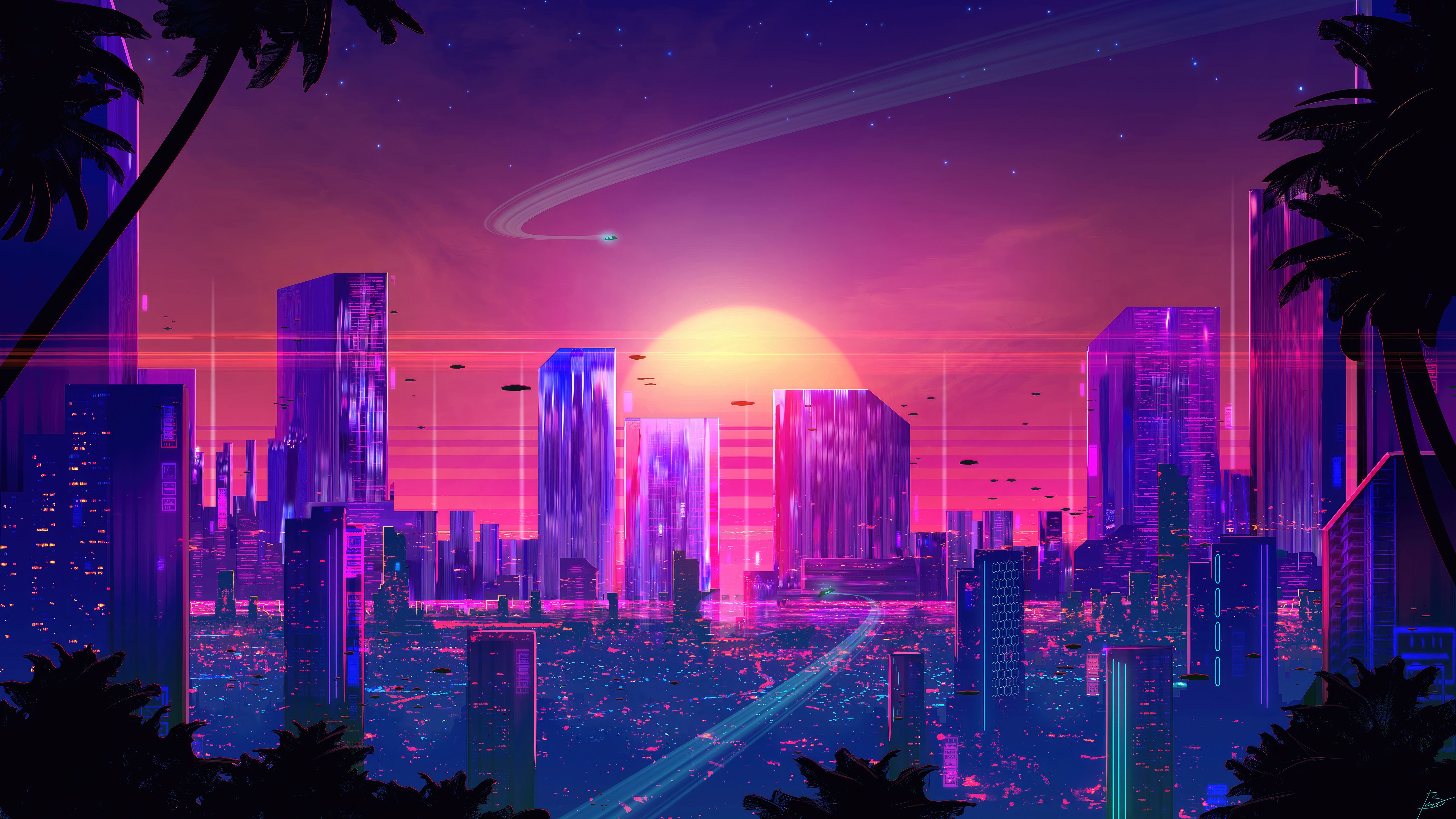 Synthwave HD Wallpaper and 4K by JulienneSalad