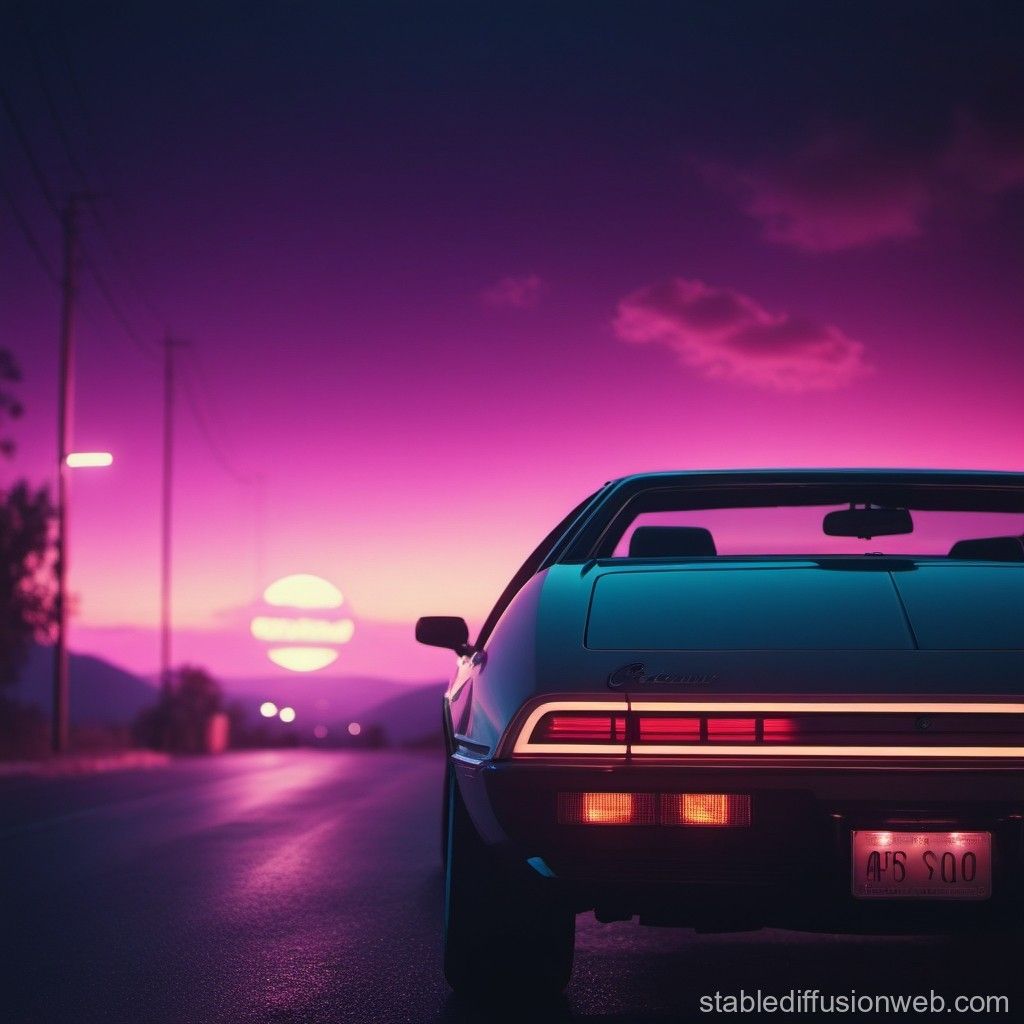 Synthwave Wallpaper Creation. Stable