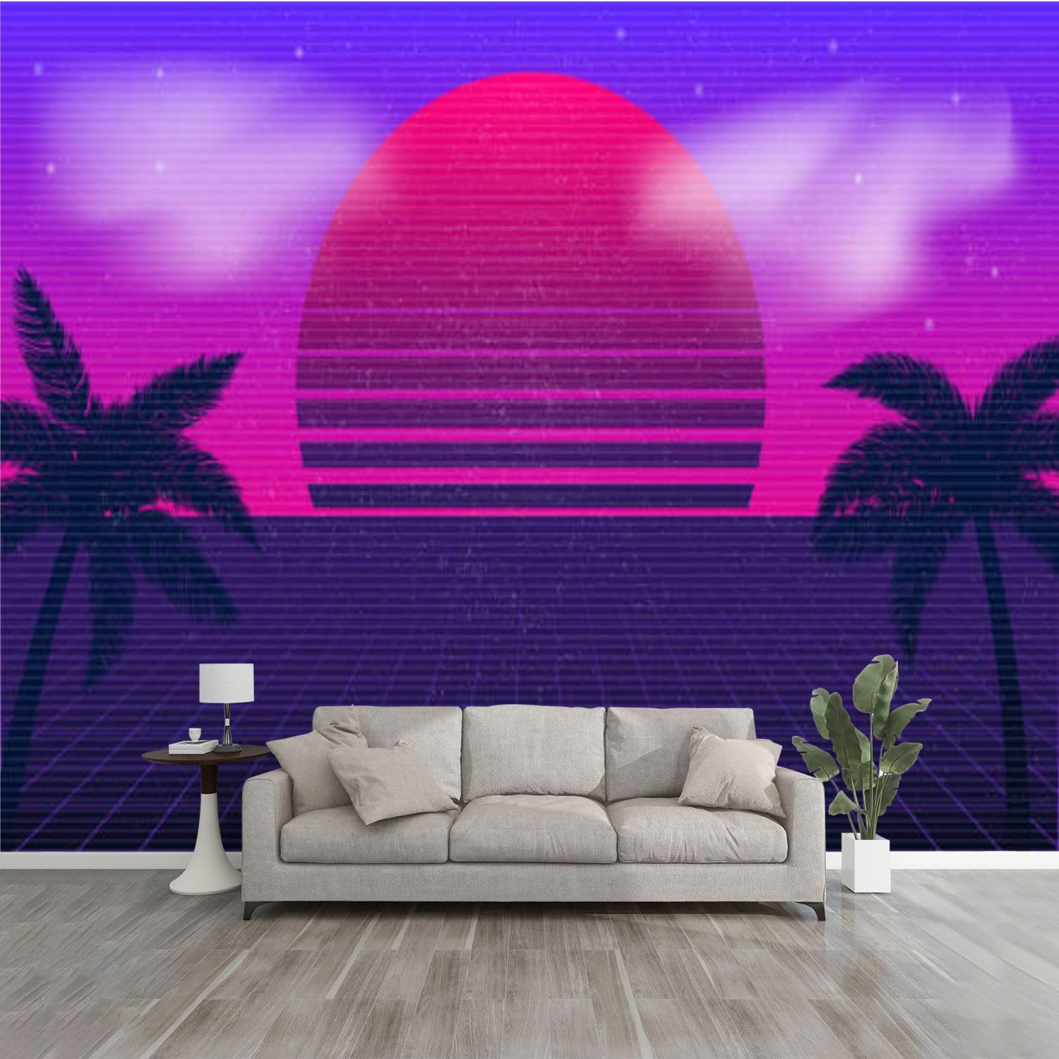 HKV148EYUI 3D Wallpaper Synthwave Retro