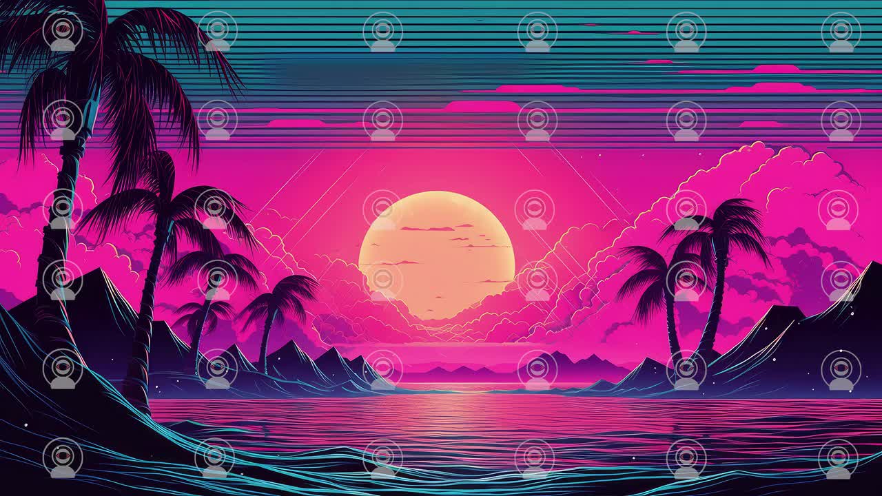 Retrowave Vaporwave Desktop Background