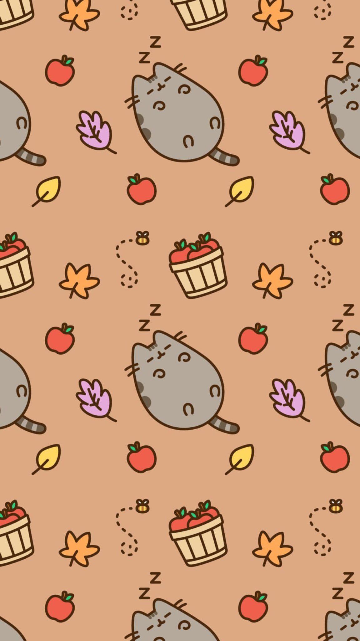 Some Autumn Pusheen wallpaper to help