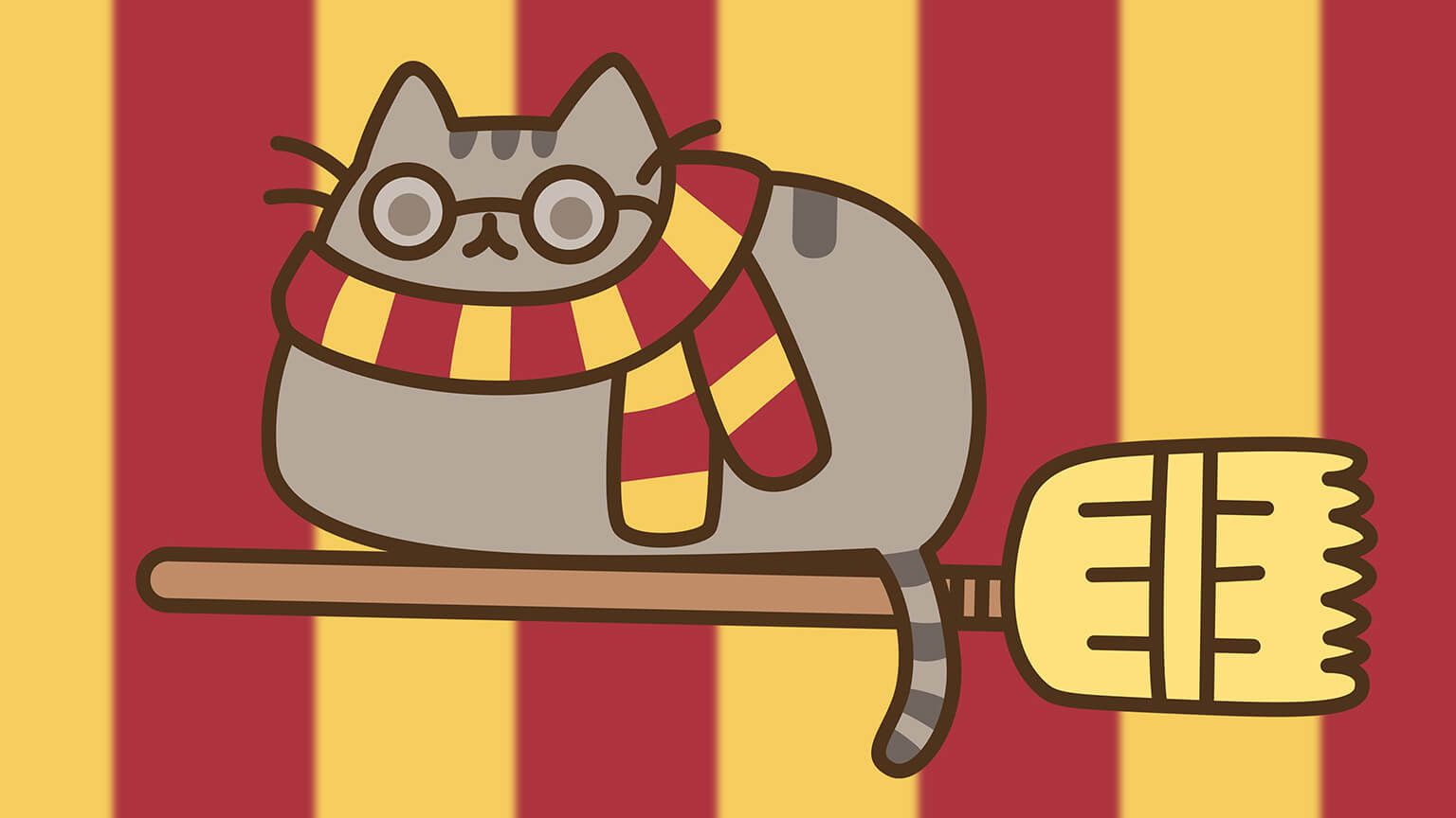 Pusheen the Harry Potter Desktop by thereguleftbehind