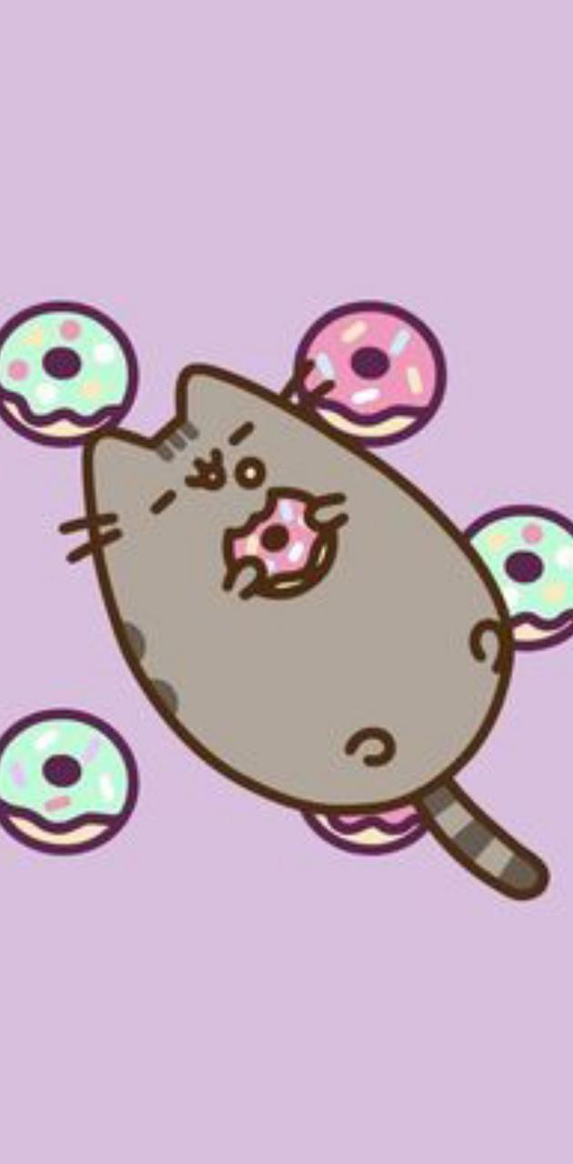 cute pusheen cat background