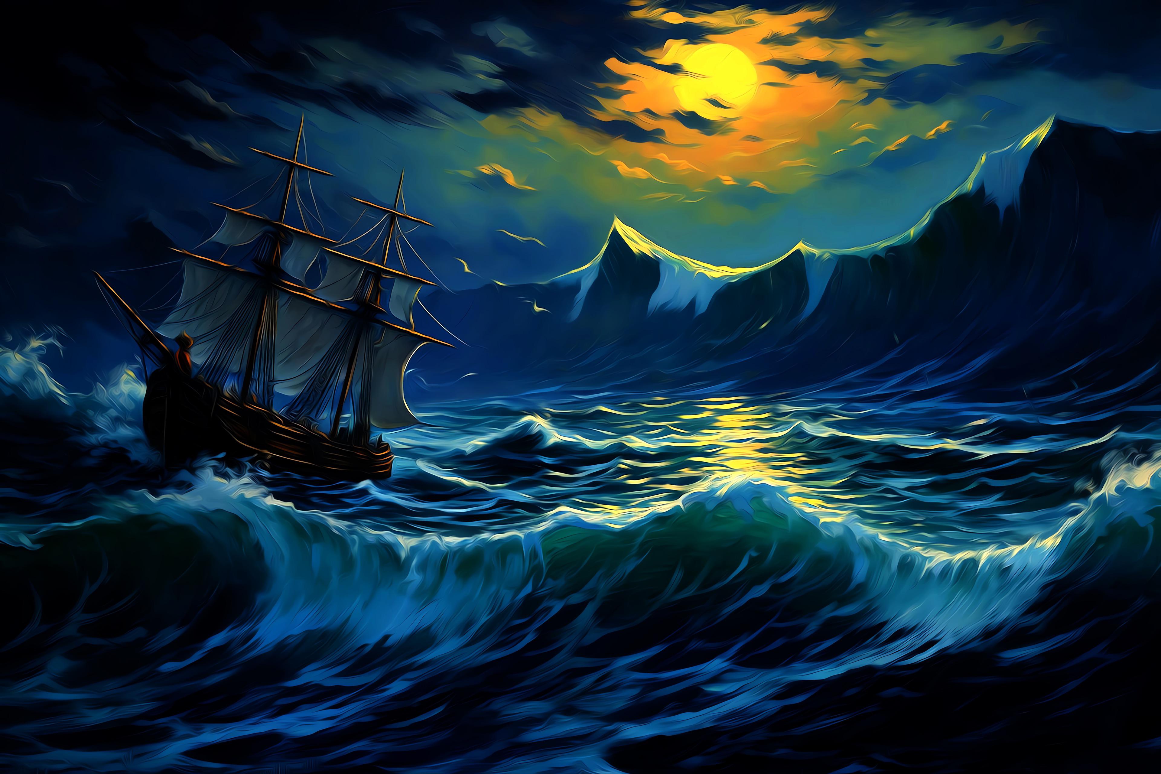 Moonlight Voyage Painting