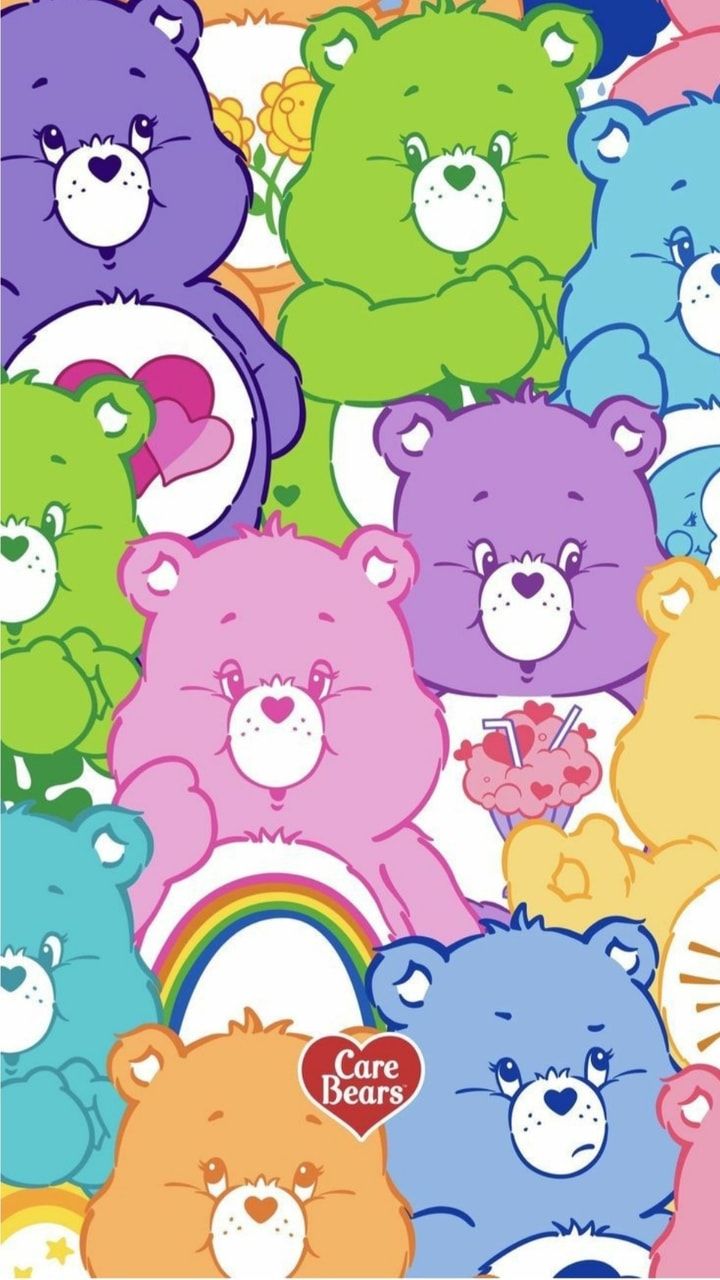 wallpaper, care bears and patterns