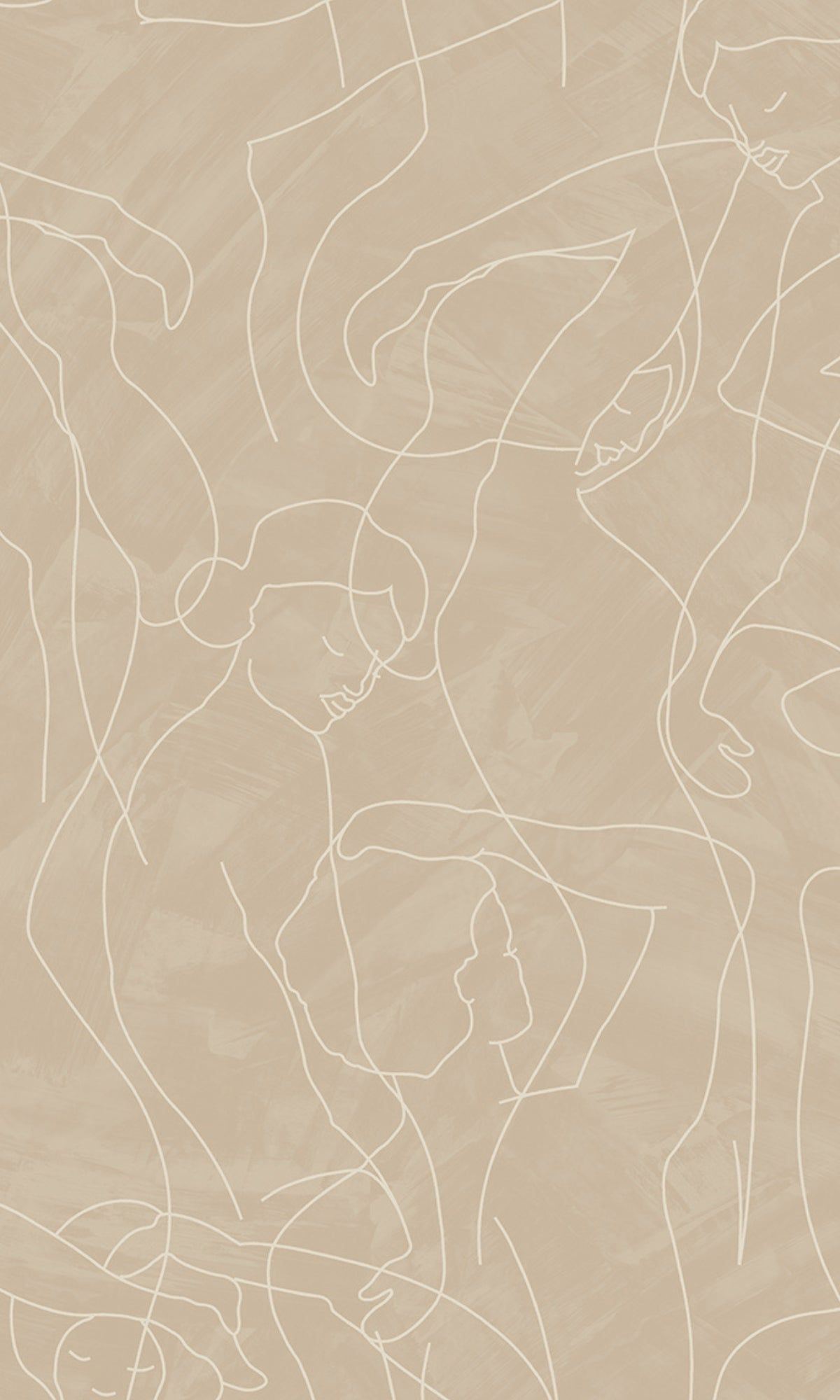 Warm Taupe Abstract Model Lines Non